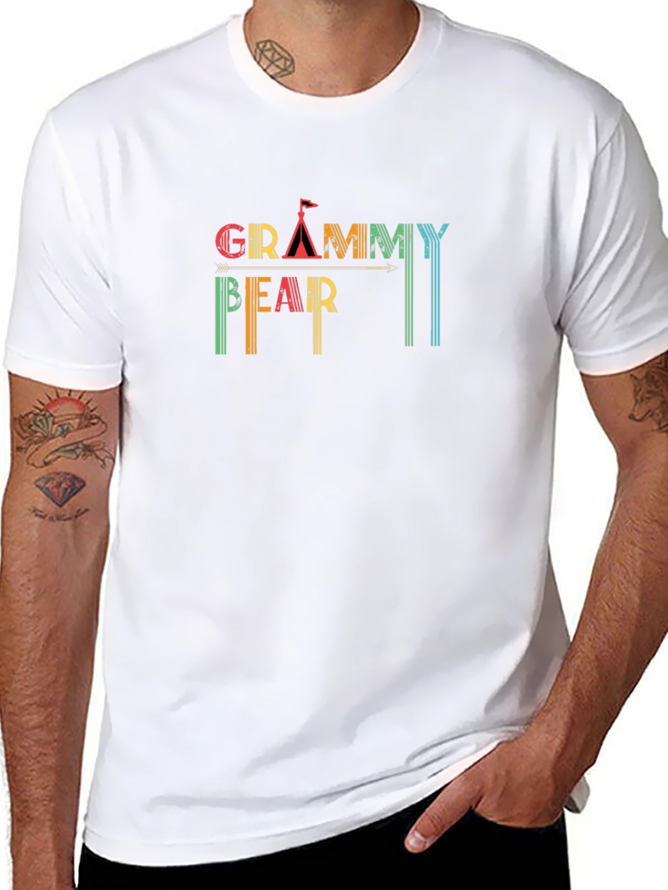 Black Grammy Bear Novelty Graphic T-Shirt view 8