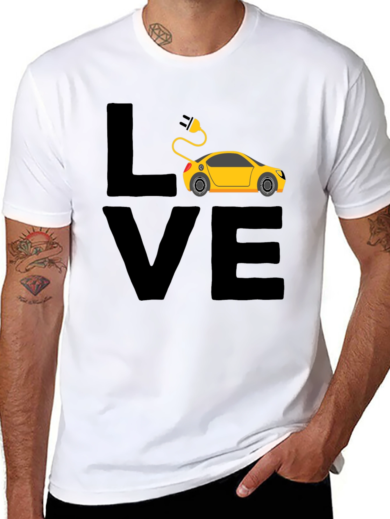 Black Electric Car Lover T-Shirt - Black view 8