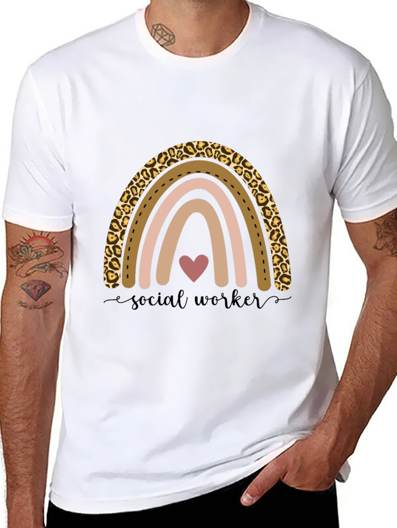 Black Social Worker Rainbow Graphic Tee view 8