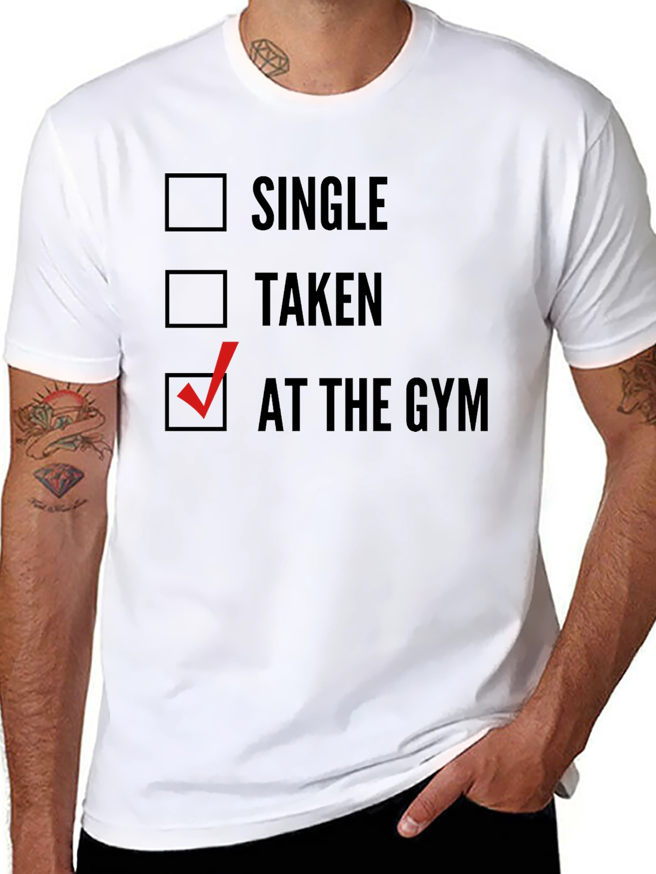 Black Gym Life Tee: Single, Taken, At The Gym view 8