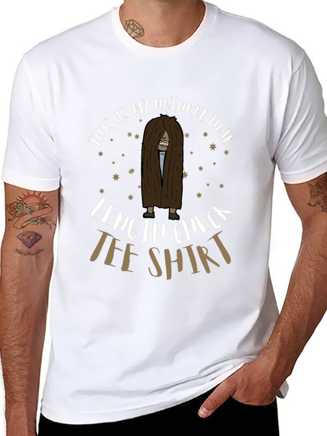 Black Natural Hair Length Check Tee view 8