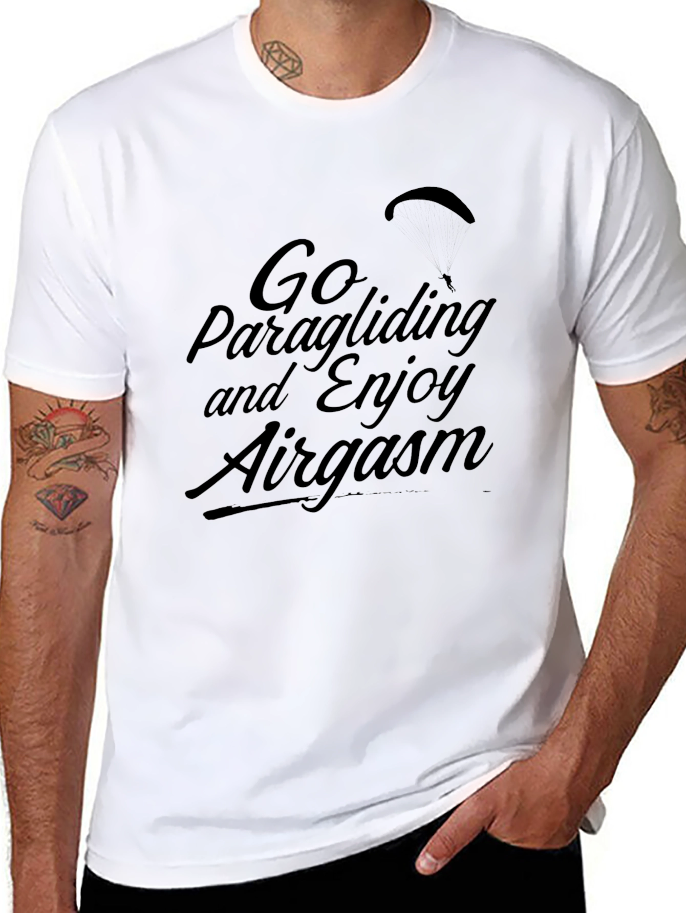 Black Go Paragliding T-Shirt: Enjoy Airgasm!  view 8