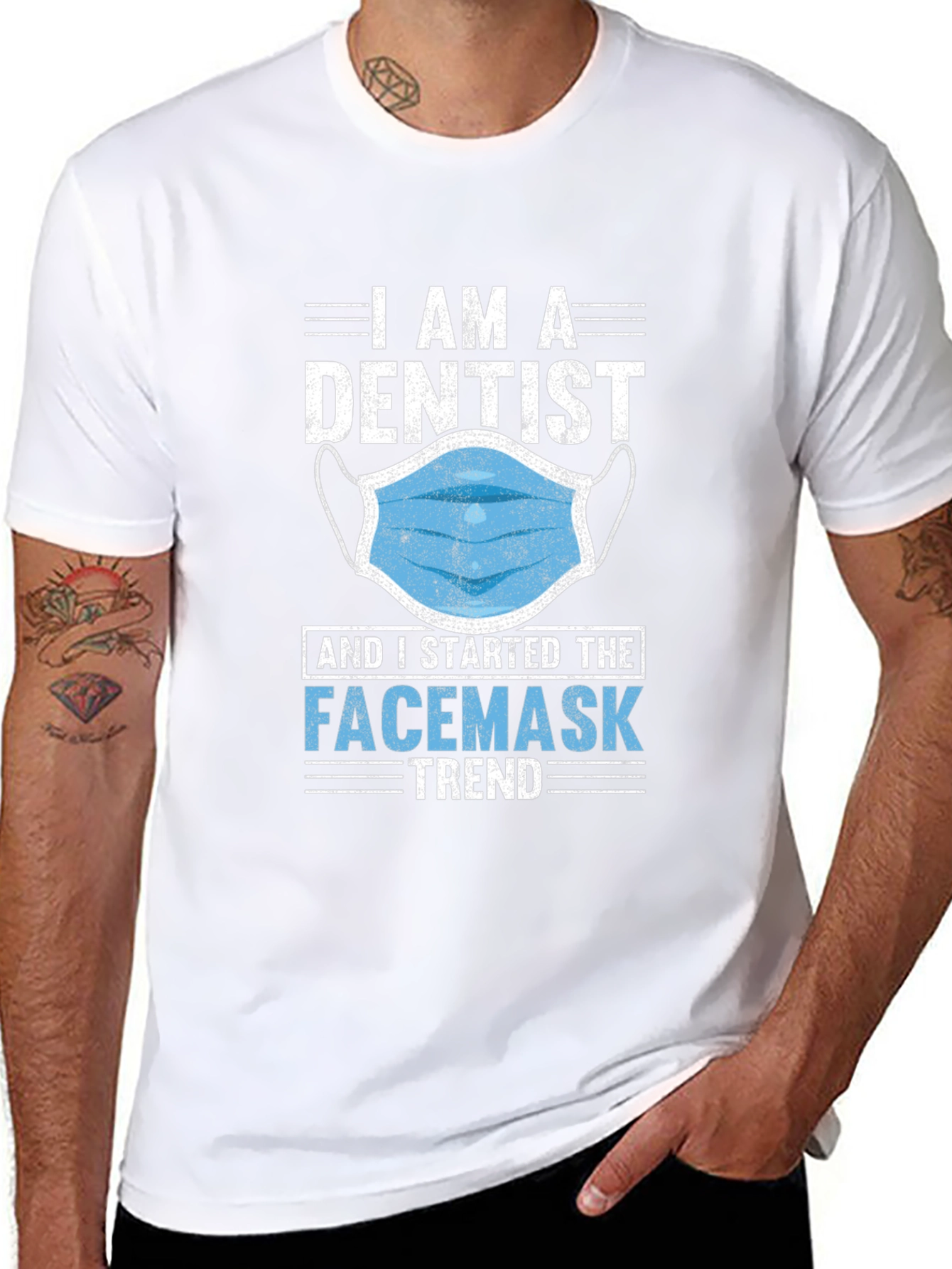 Black Dentist Facemask Trend T-Shirt view 8