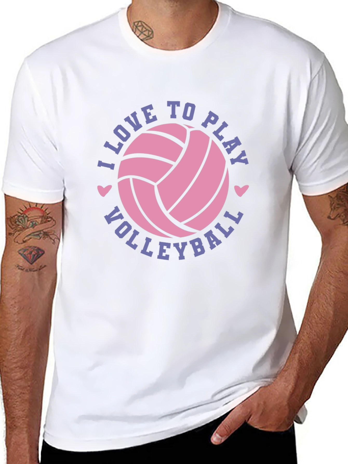 Black I Love to Play Volleyball Graphic Tee Shirt view 8