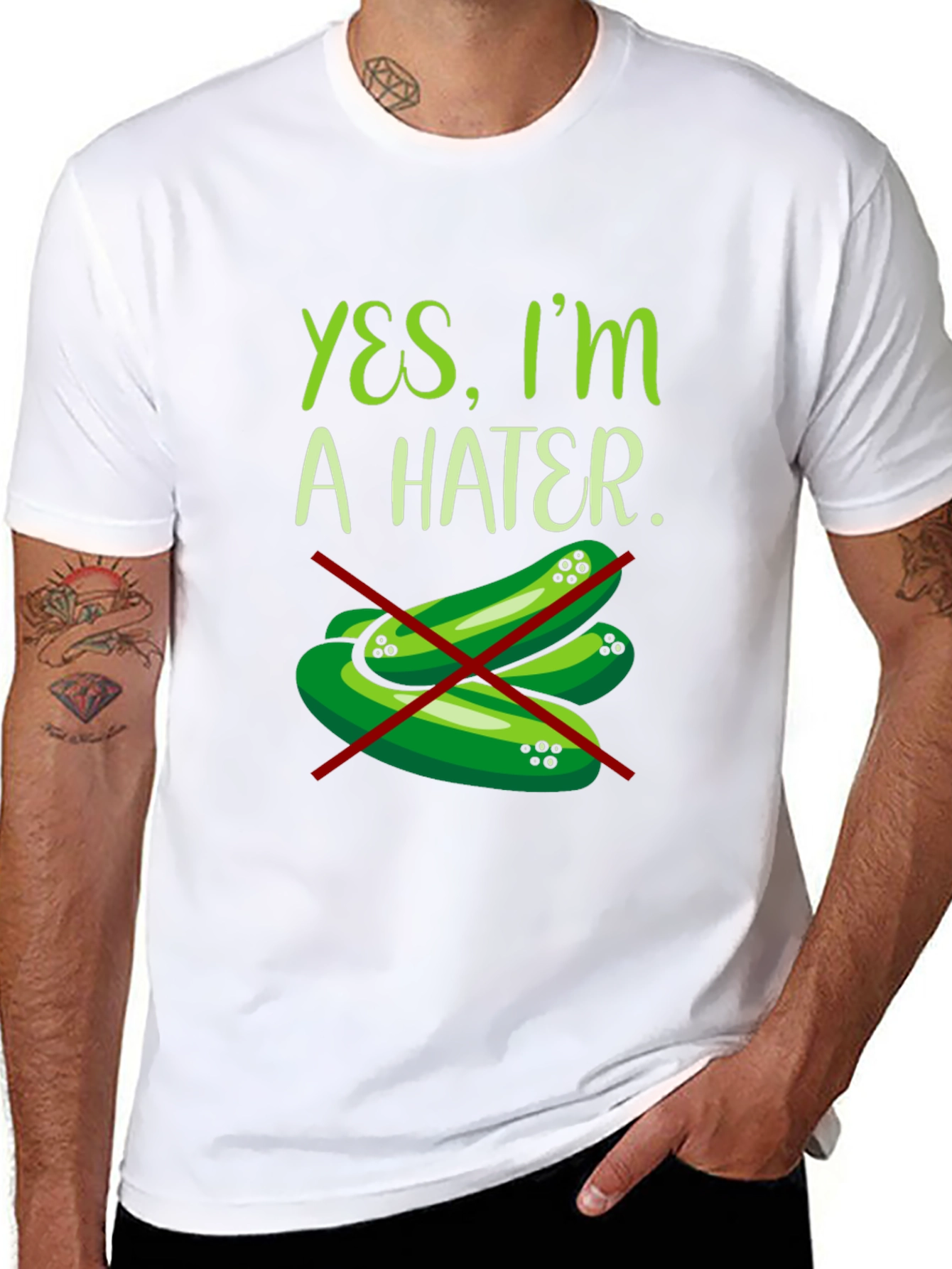Black Yes, I'm a Hater Pickle T-Shirt view 8