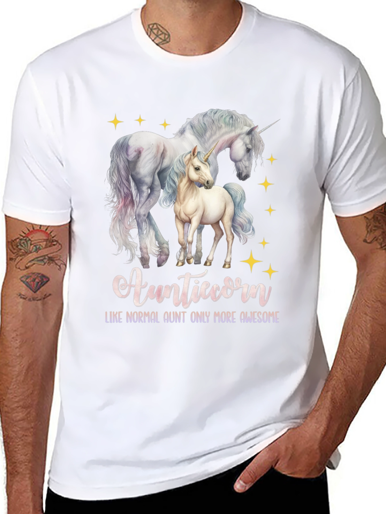 Black Auntiecorn Unicorn Graphic Tee view 8