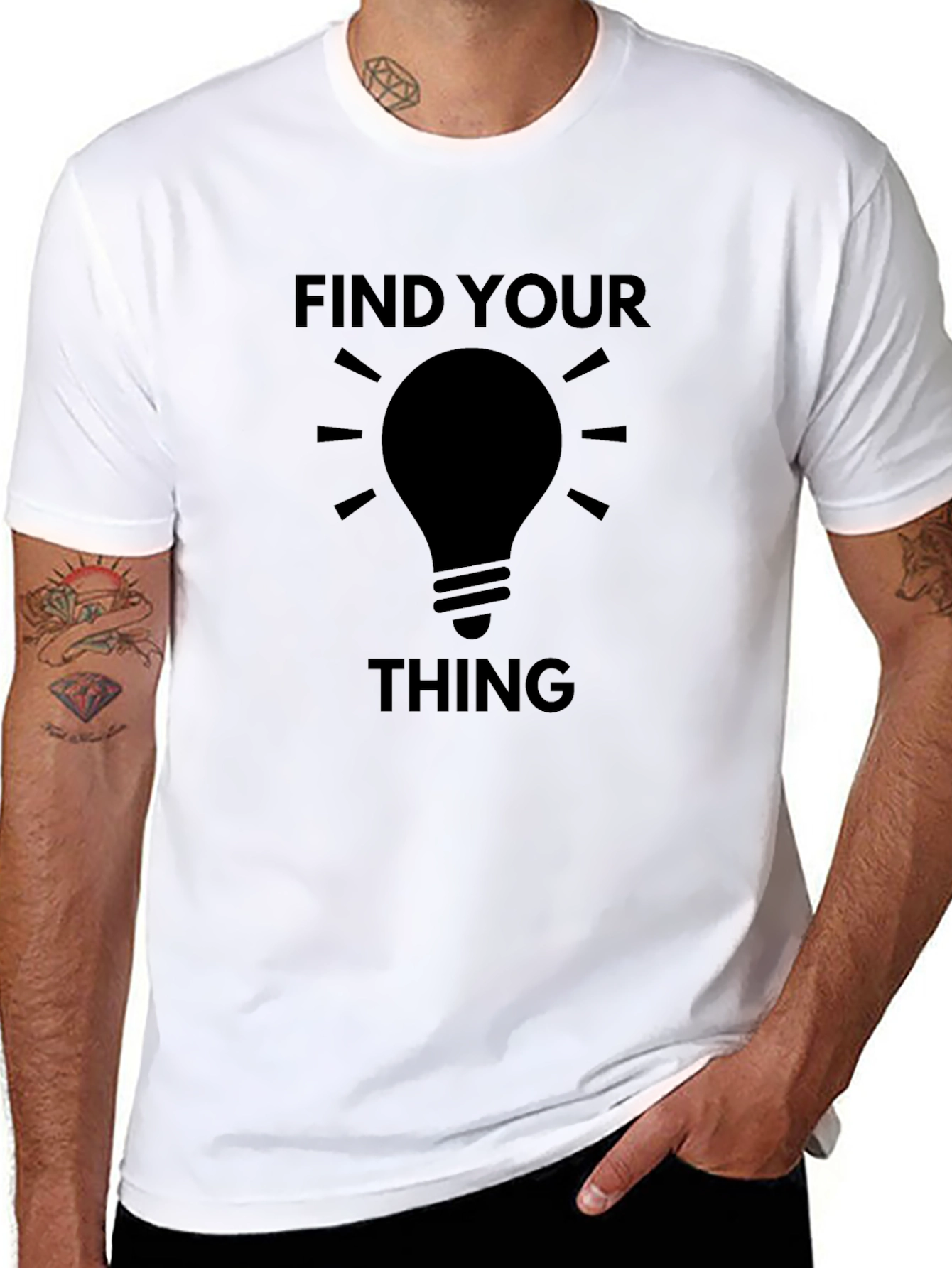 Black Find Your Thing T-Shirt - Idea Bulb Graphic Tee view 8