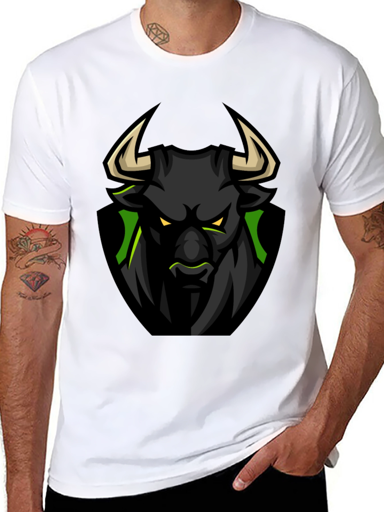 Black Bull Graphic Tee - Fierce Design - 8