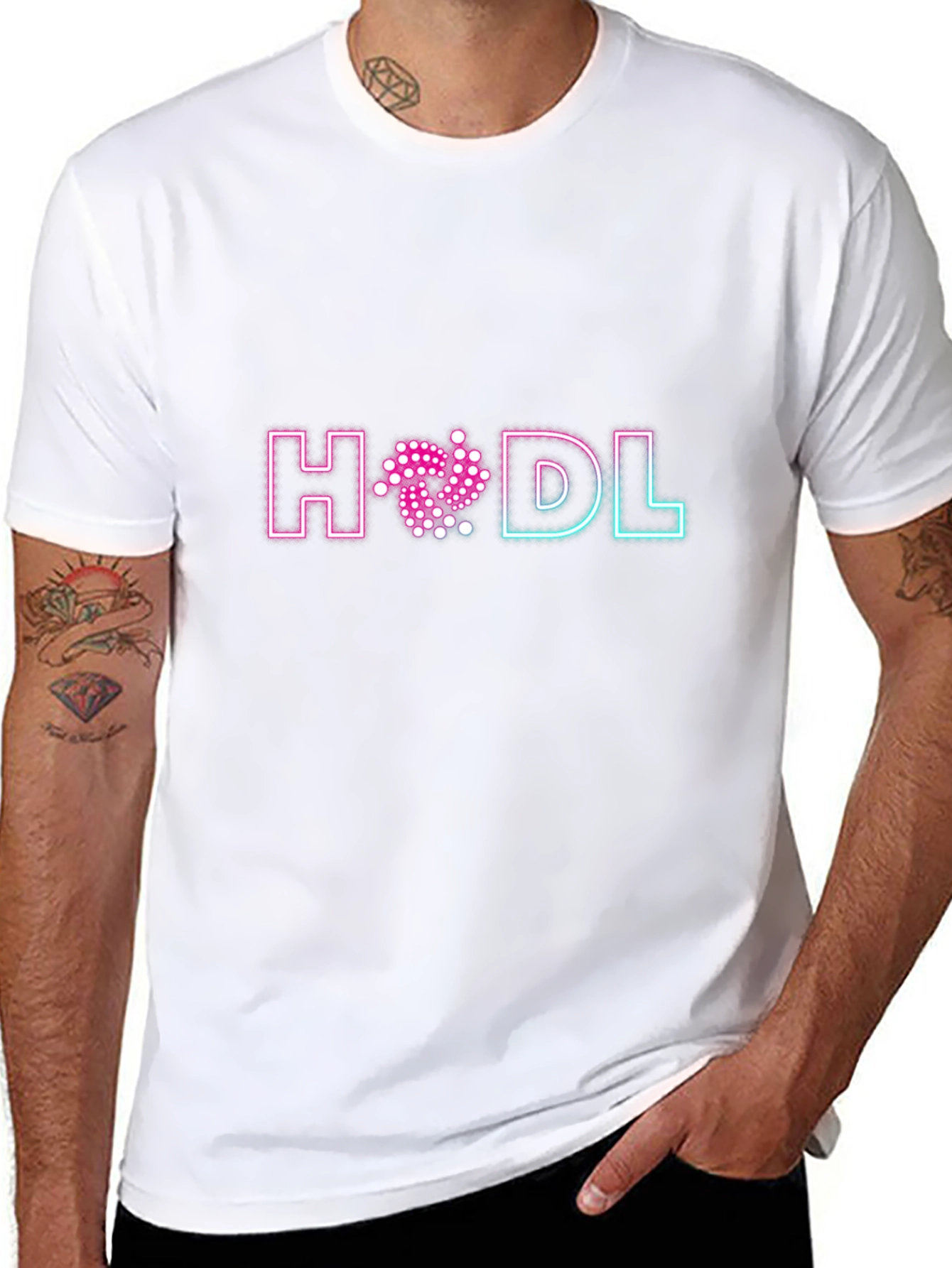 Black HODL Crypto T-Shirt - Neon Style view 8