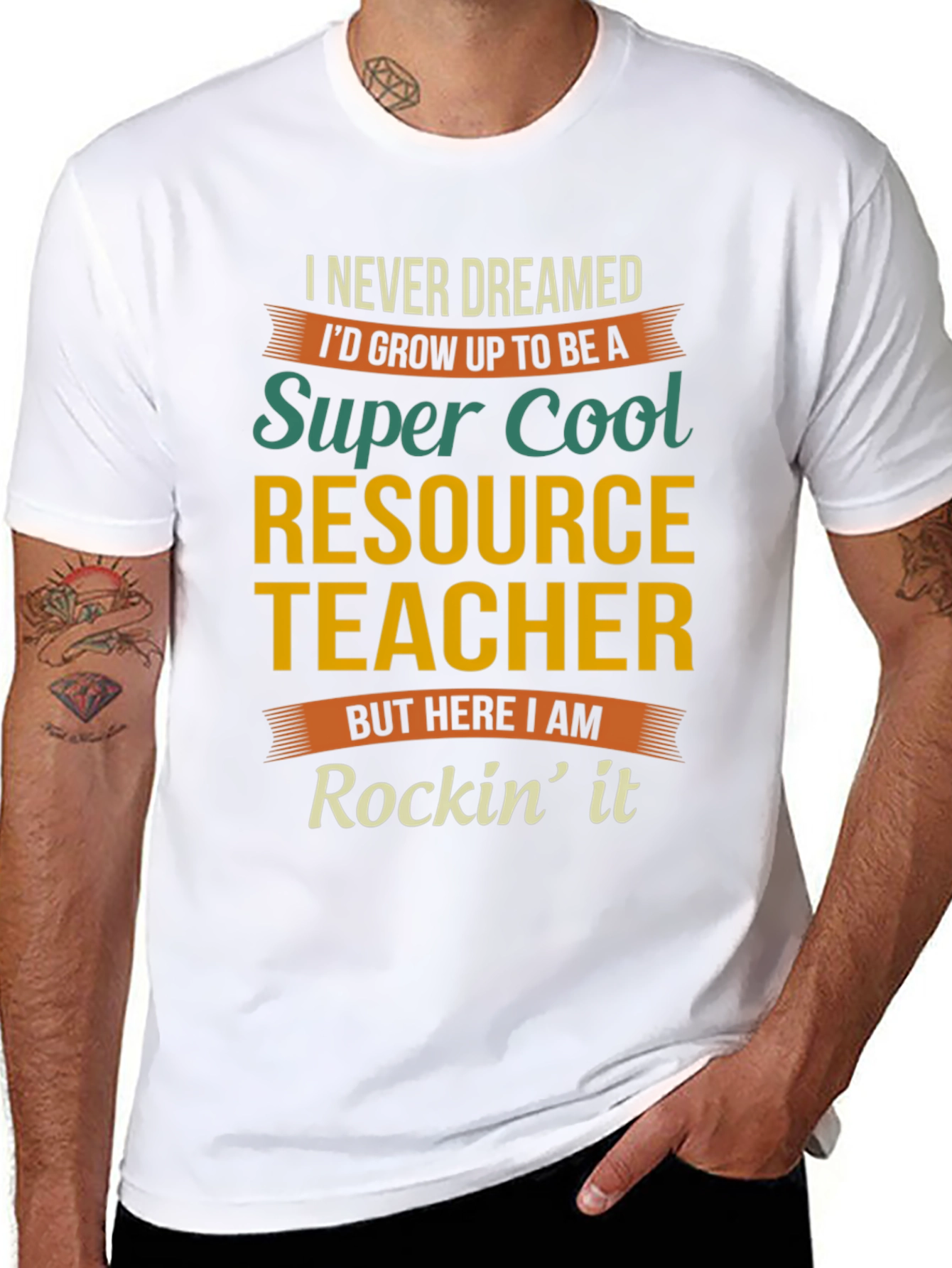 Black Super Cool Resource Teacher T-Shirt view 8
