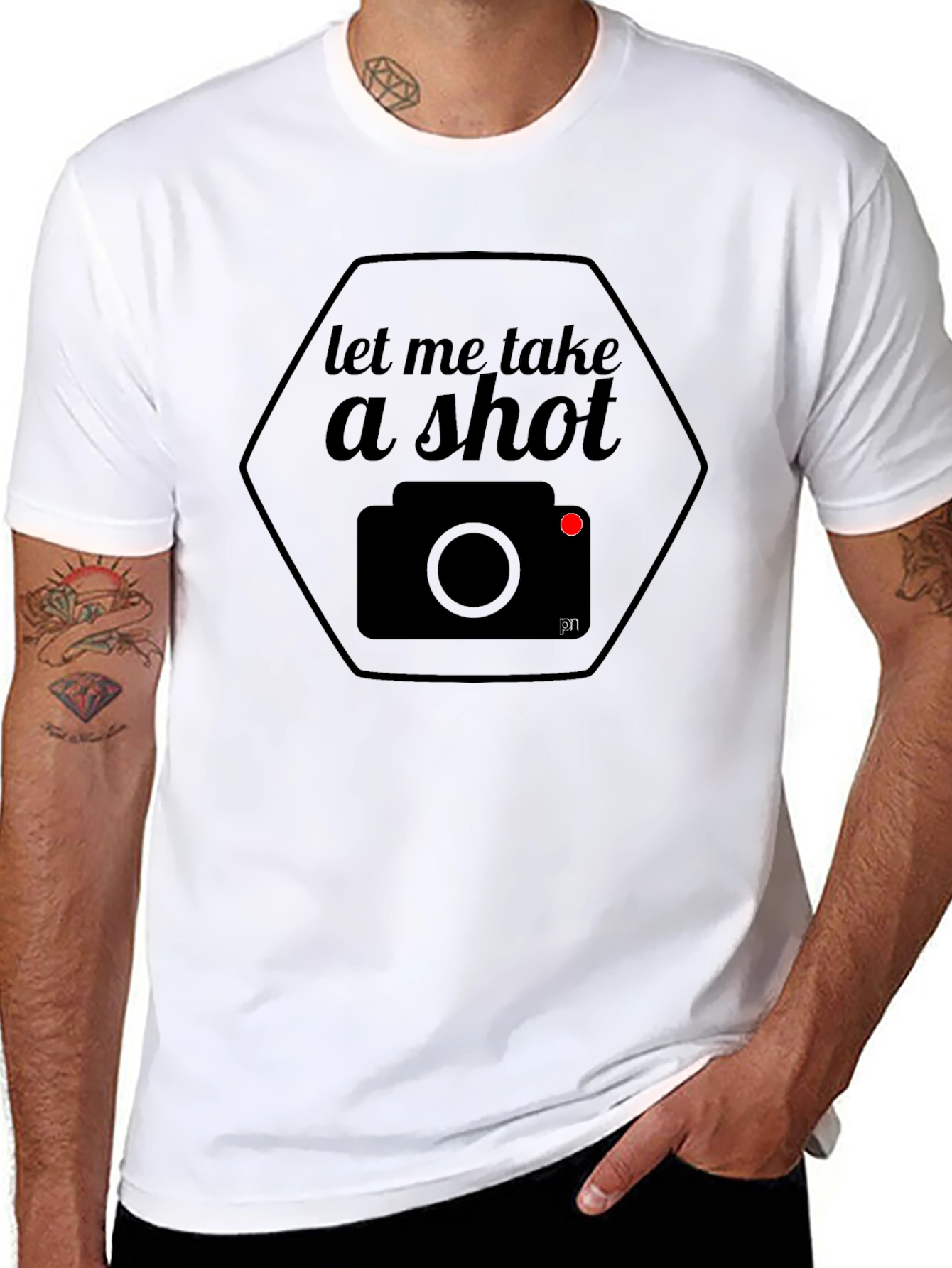 Black Let Me Take A Shot Camera Graphic T-Shirt view 8