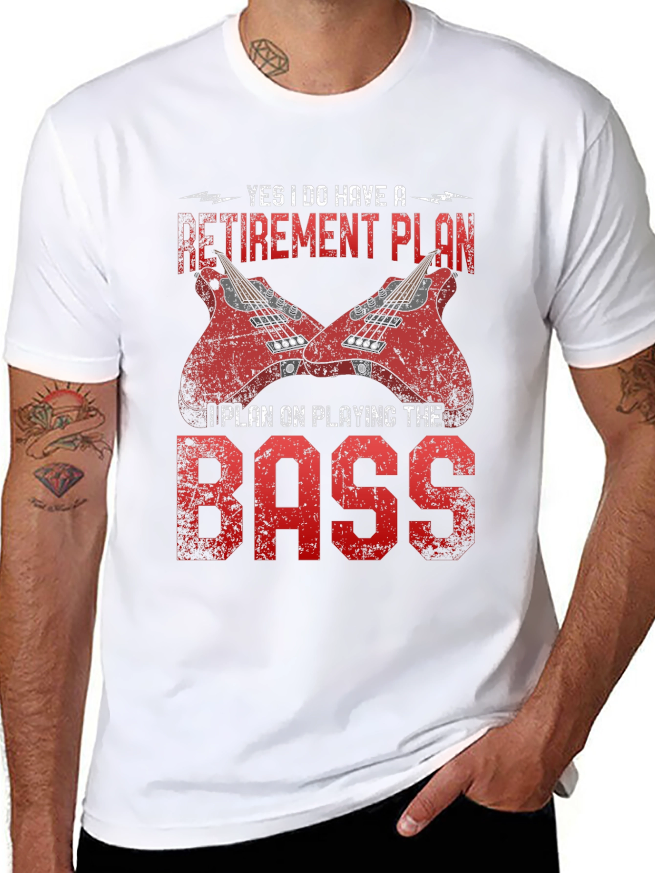 Black Bass Guitar Retirement Plan T-Shirt - Music Lover Tee view 8