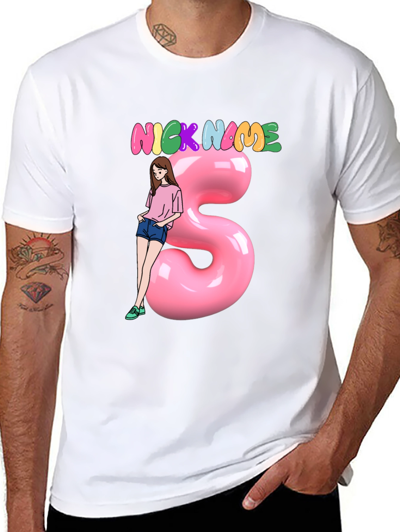 Black Nickname Girl Graphic T-Shirt - Unisex view 8