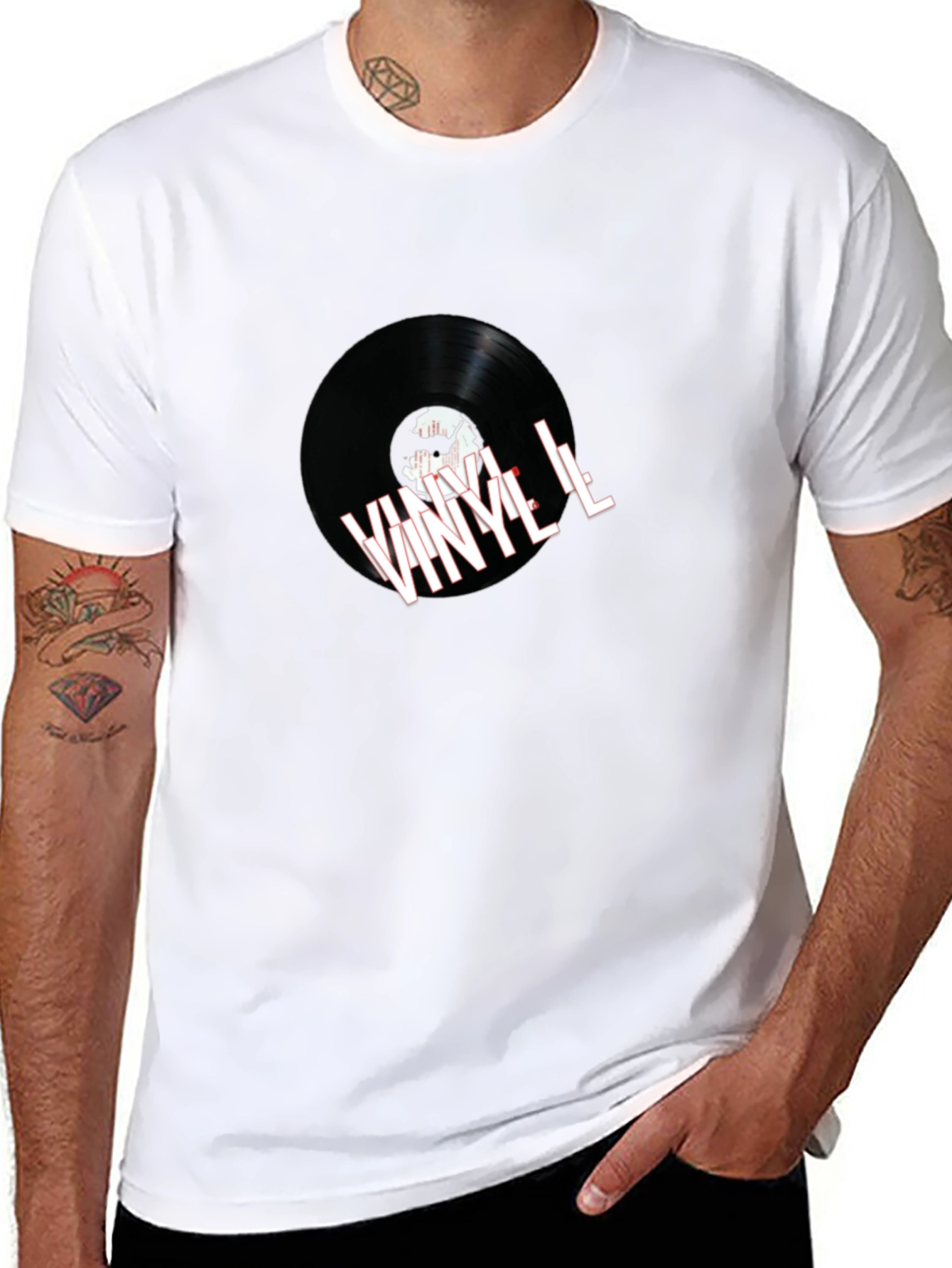Black Vinyl Record Graphic Tee - Music Lover Fashion view 8