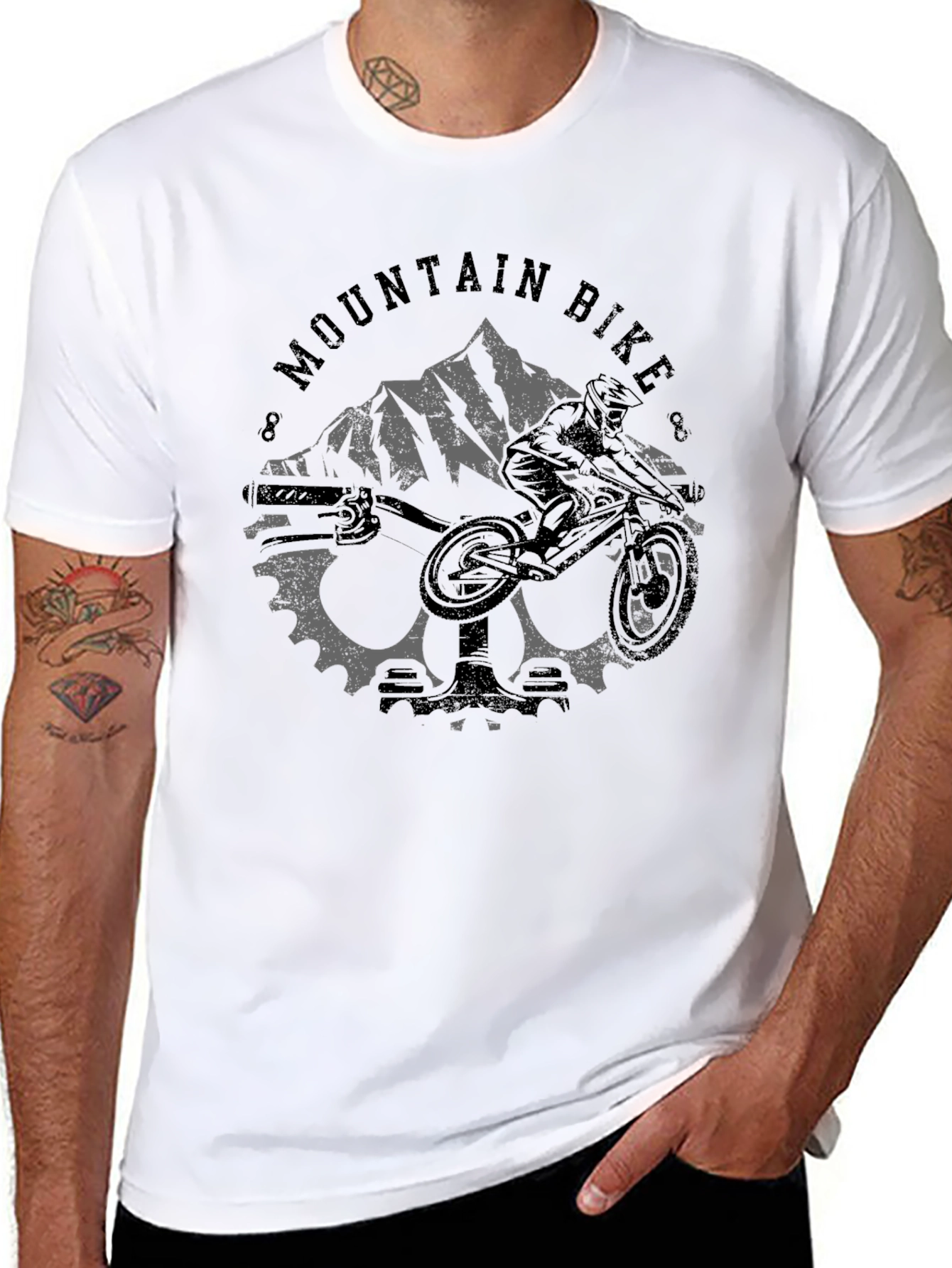 Black Mountain Bike Graphic Tee - Adventure Ready! view 8