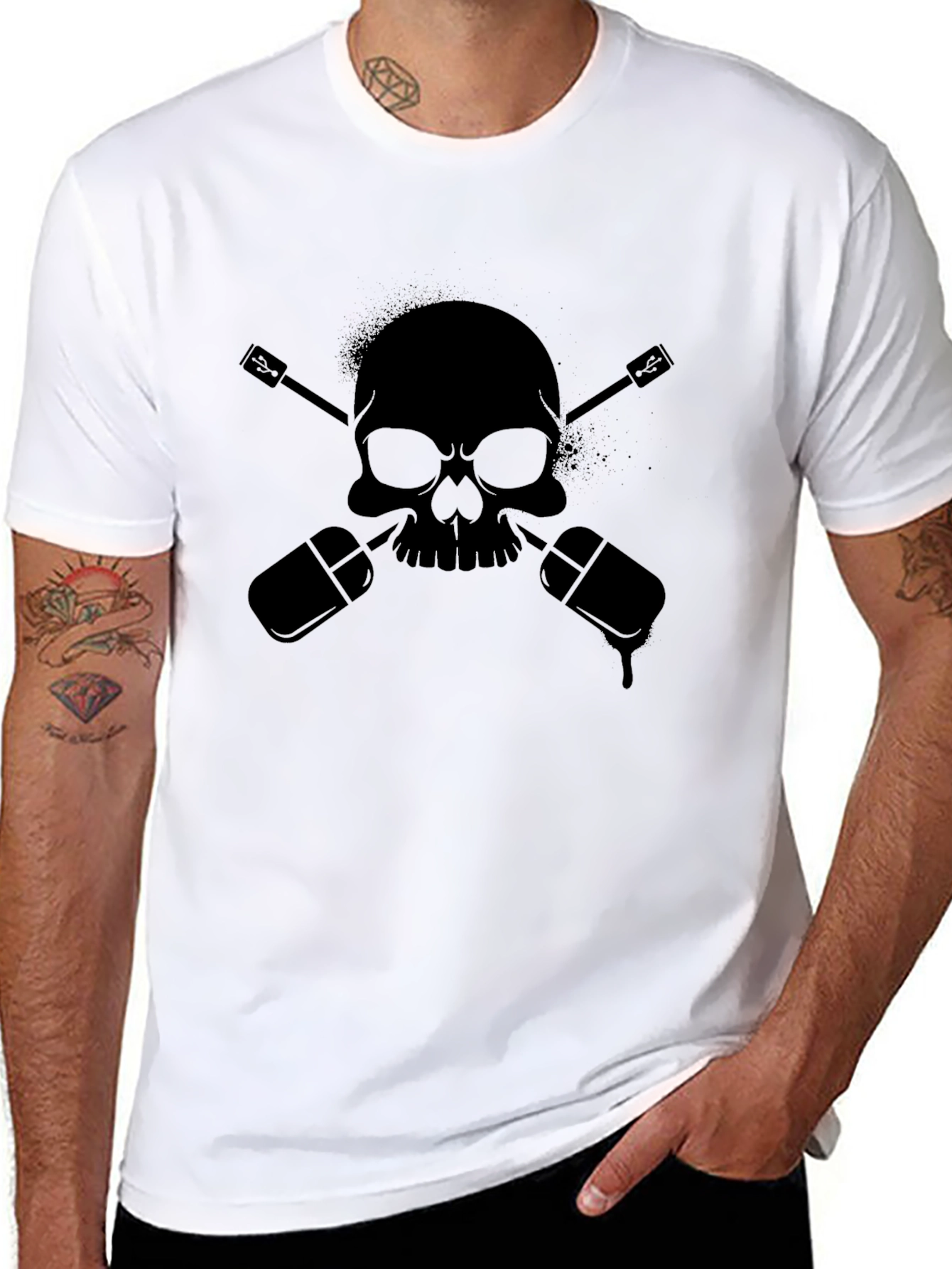 Black Skull & Mic Black T-Shirt view 8