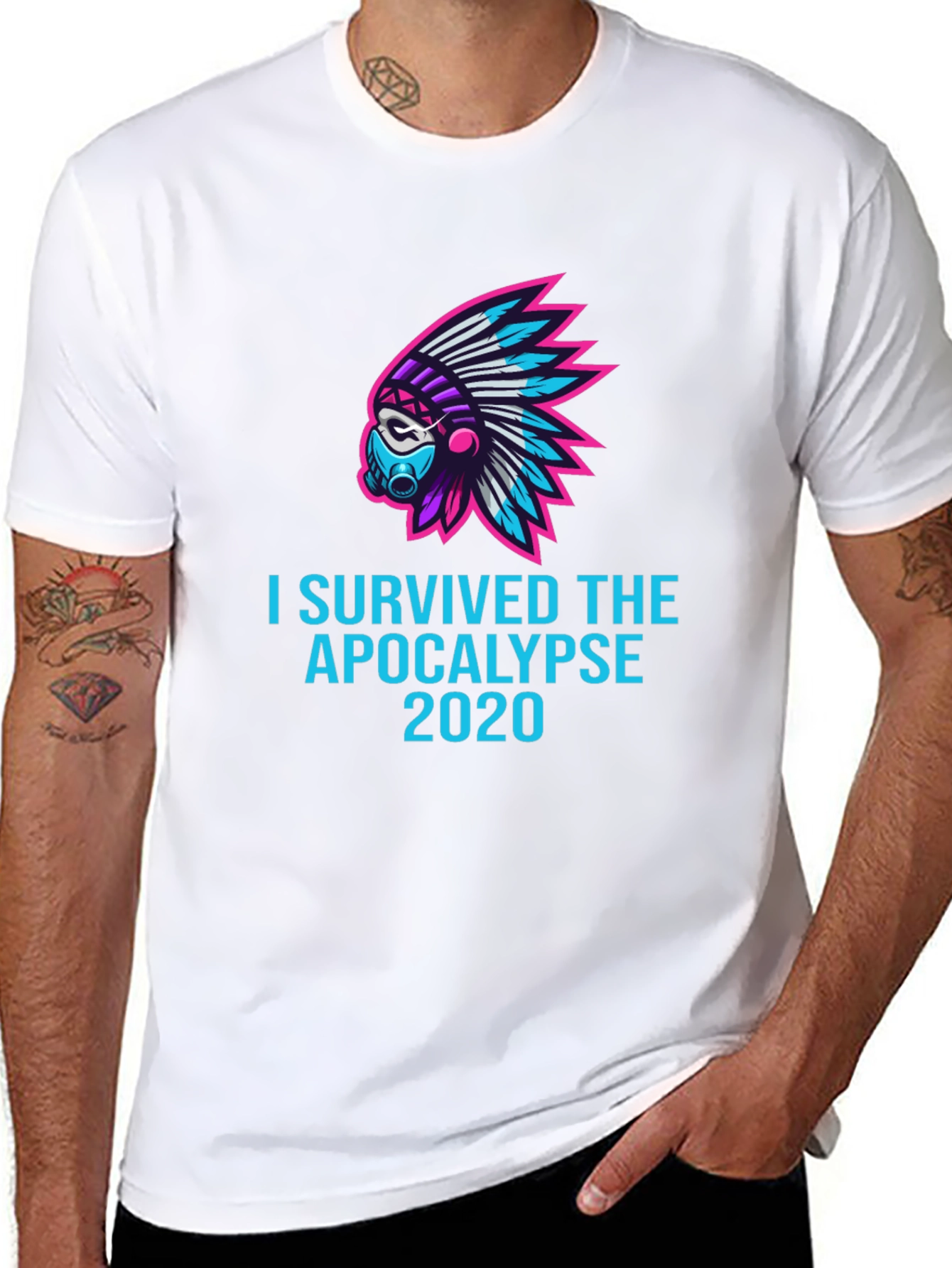 Black I Survived the Apocalypse 2020 T-Shirt view 8