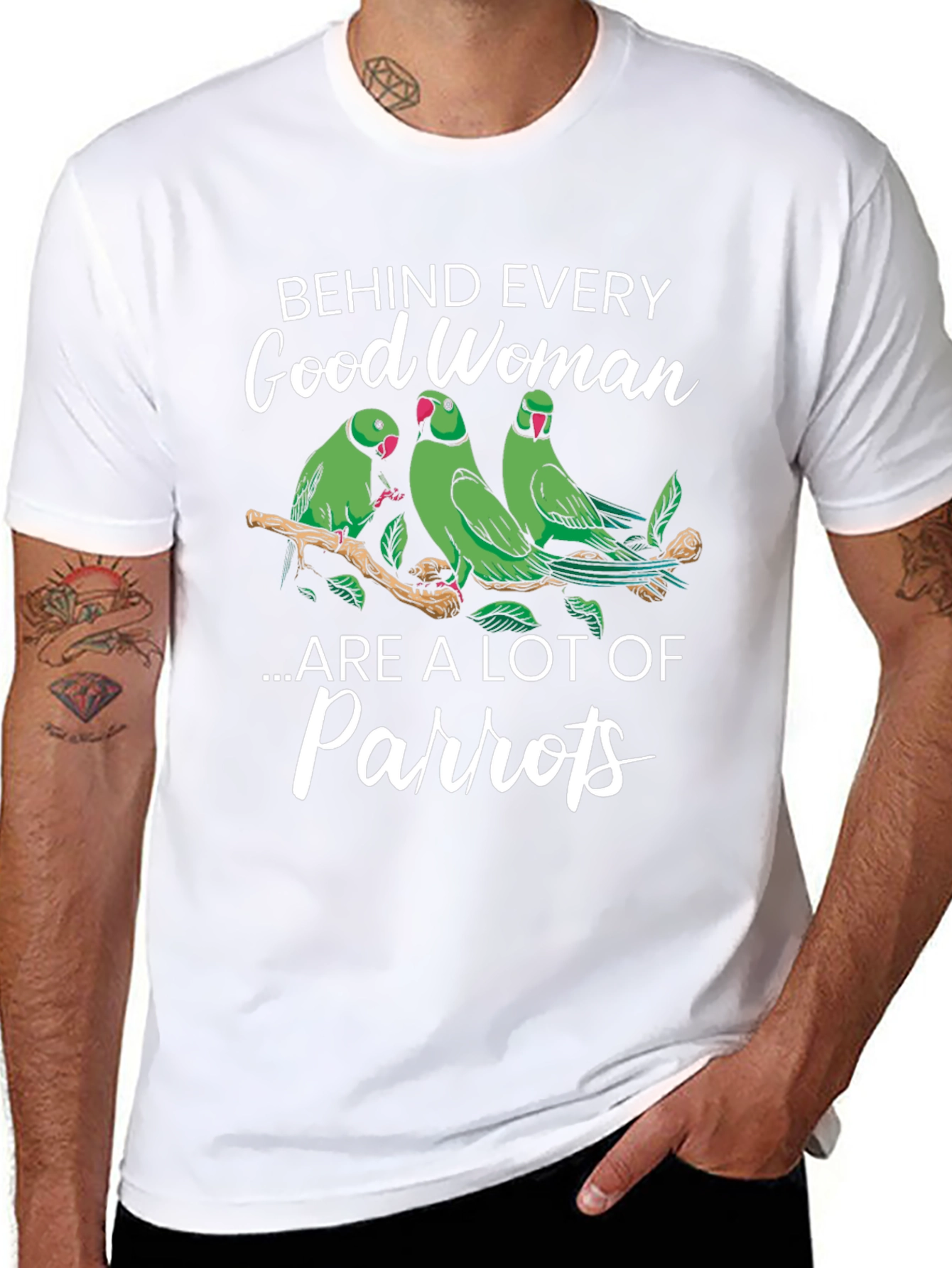 Black Good Woman & Parrot T-Shirt view 8