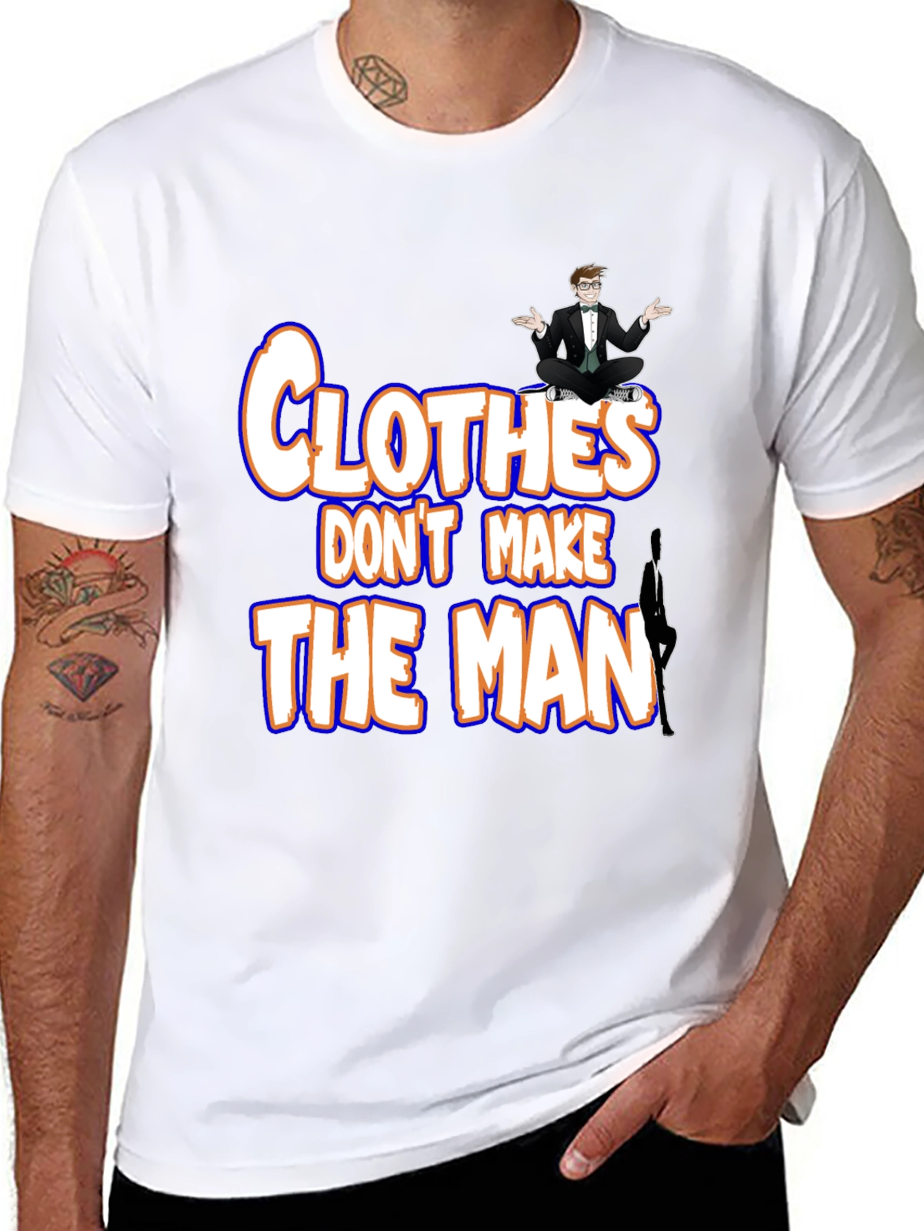 Black Clothes Don't Make the Man Graphic T-Shirt view 8