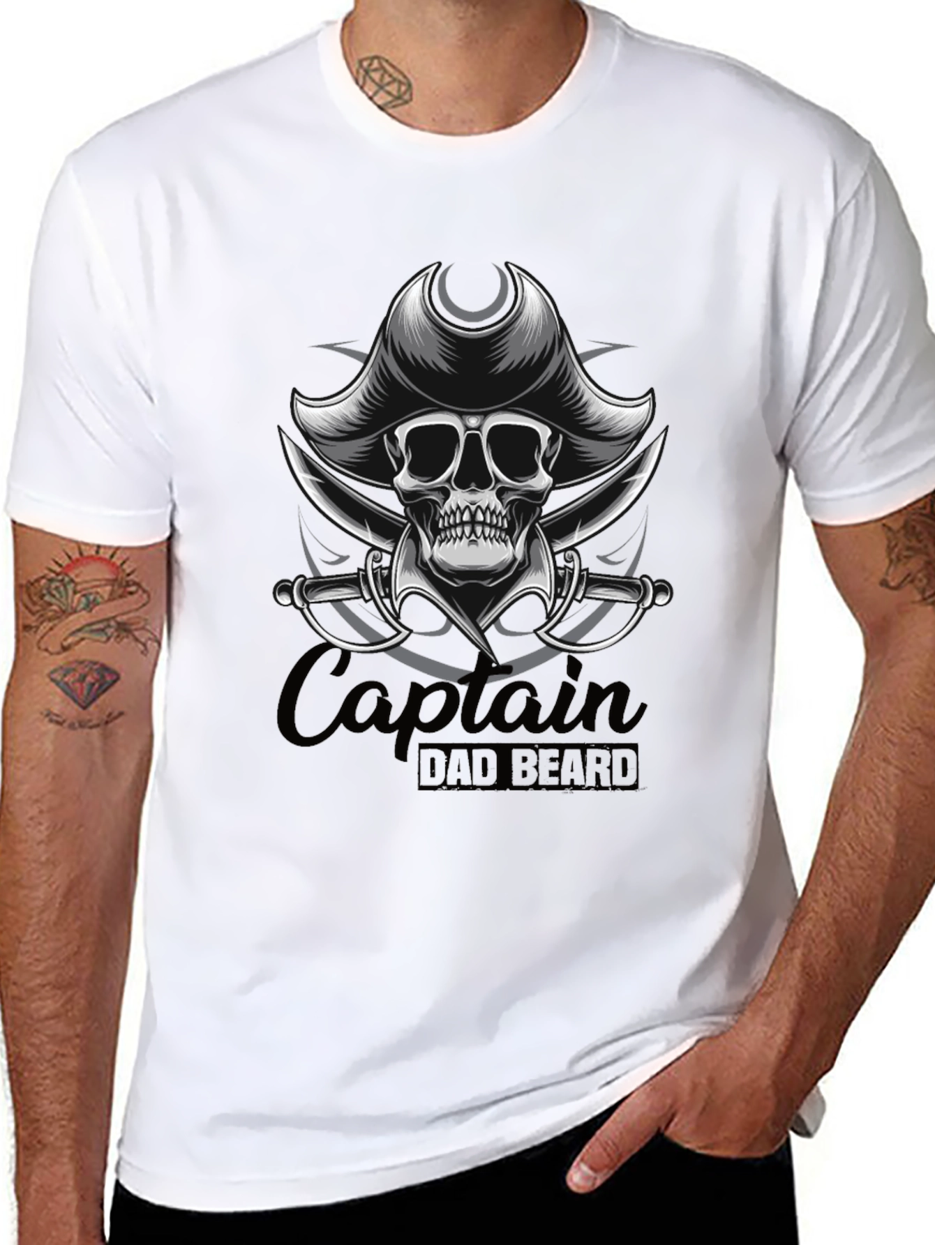 Captain Dad Beard Graphic T-Shirt - 8