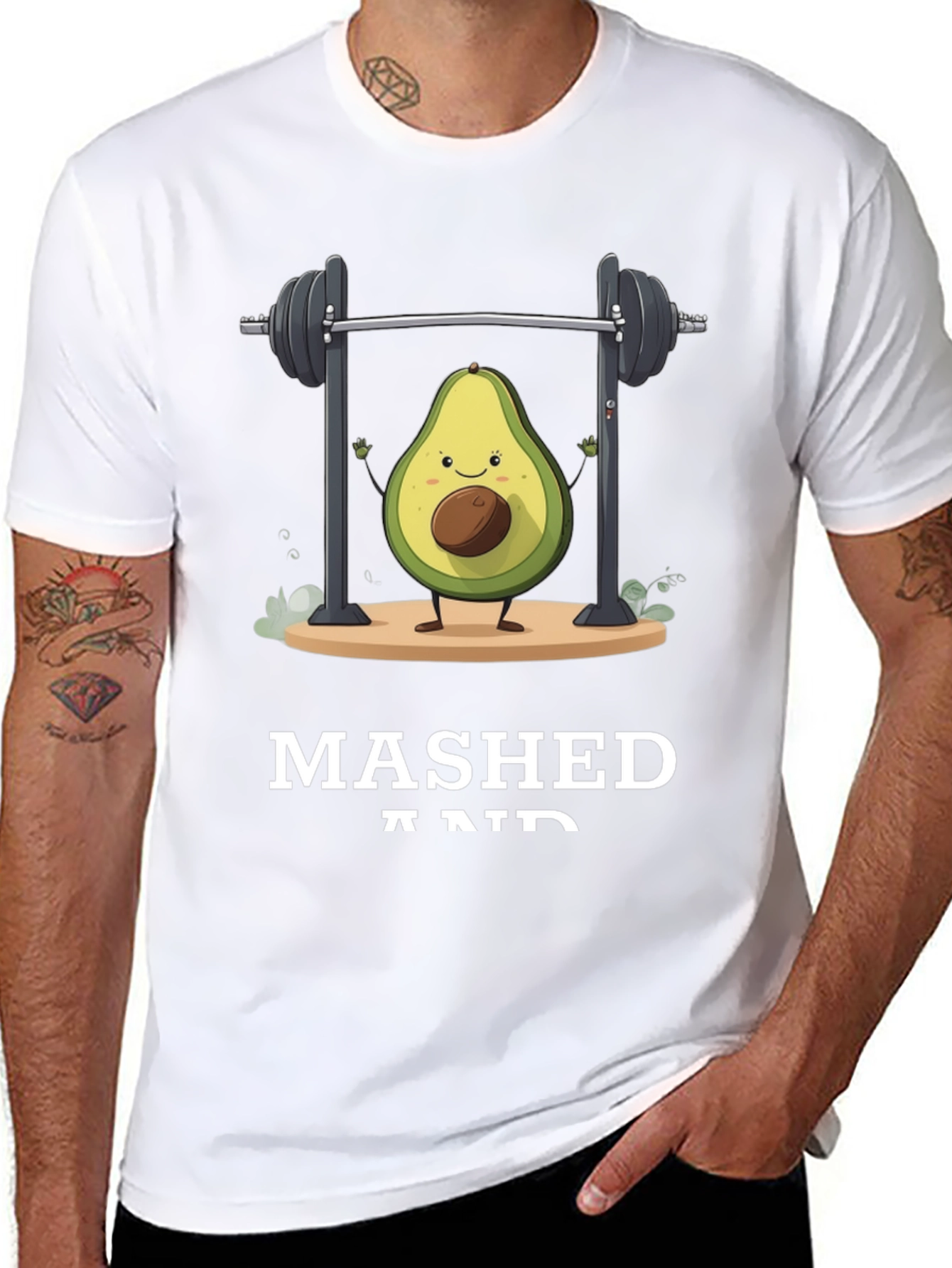 Black Mashed and Ripped Avocado Gym T-Shirt view 8