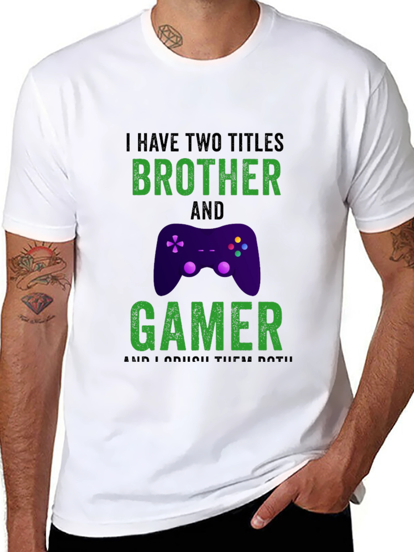 Black Brother and Gamer T-Shirt - Funny Gaming Gift for Men view 8