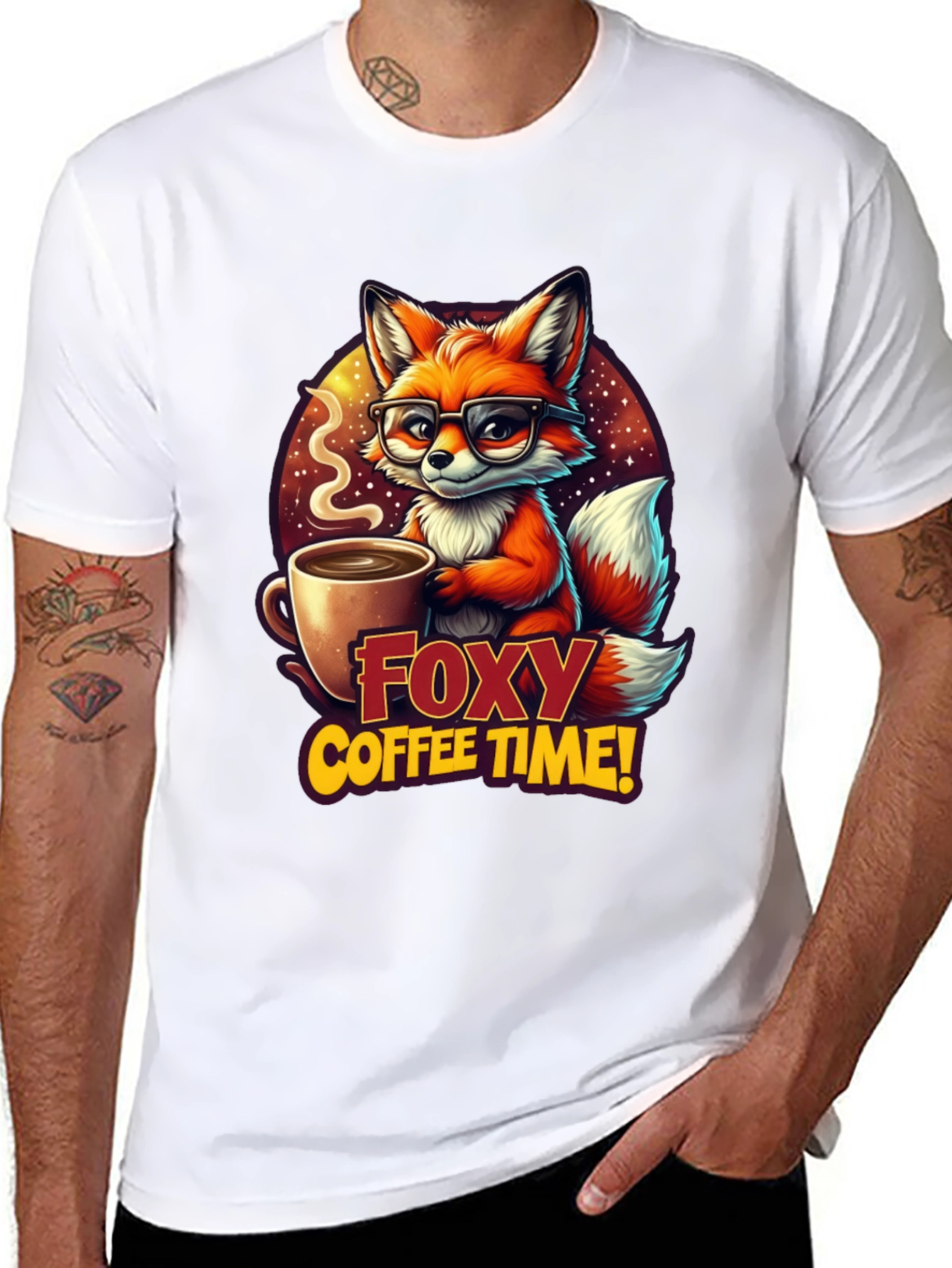 Black Foxy Coffee Time Graphic T-Shirt view 8
