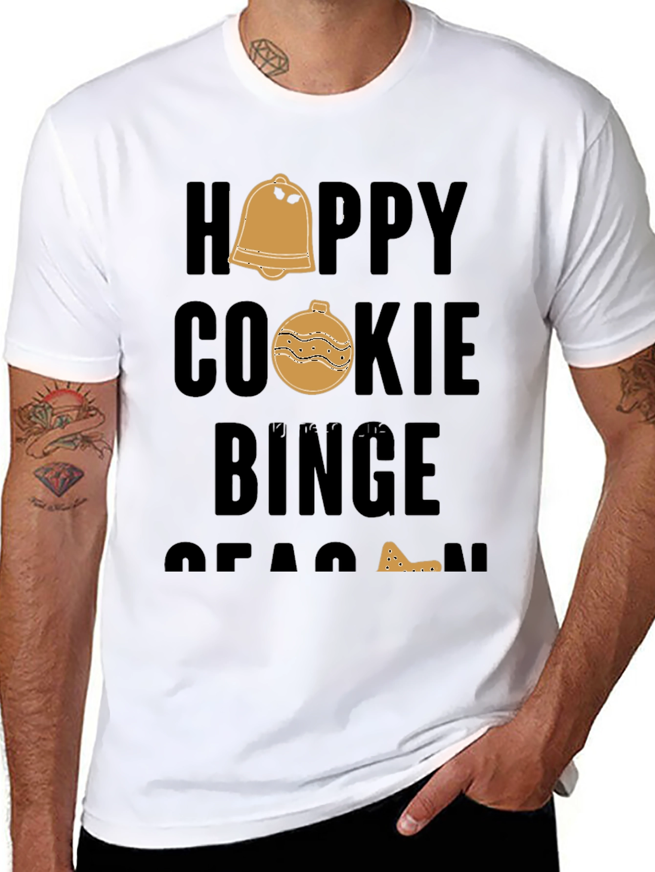 Black Happy Cookie Binge Season Black T-Shirt view 8