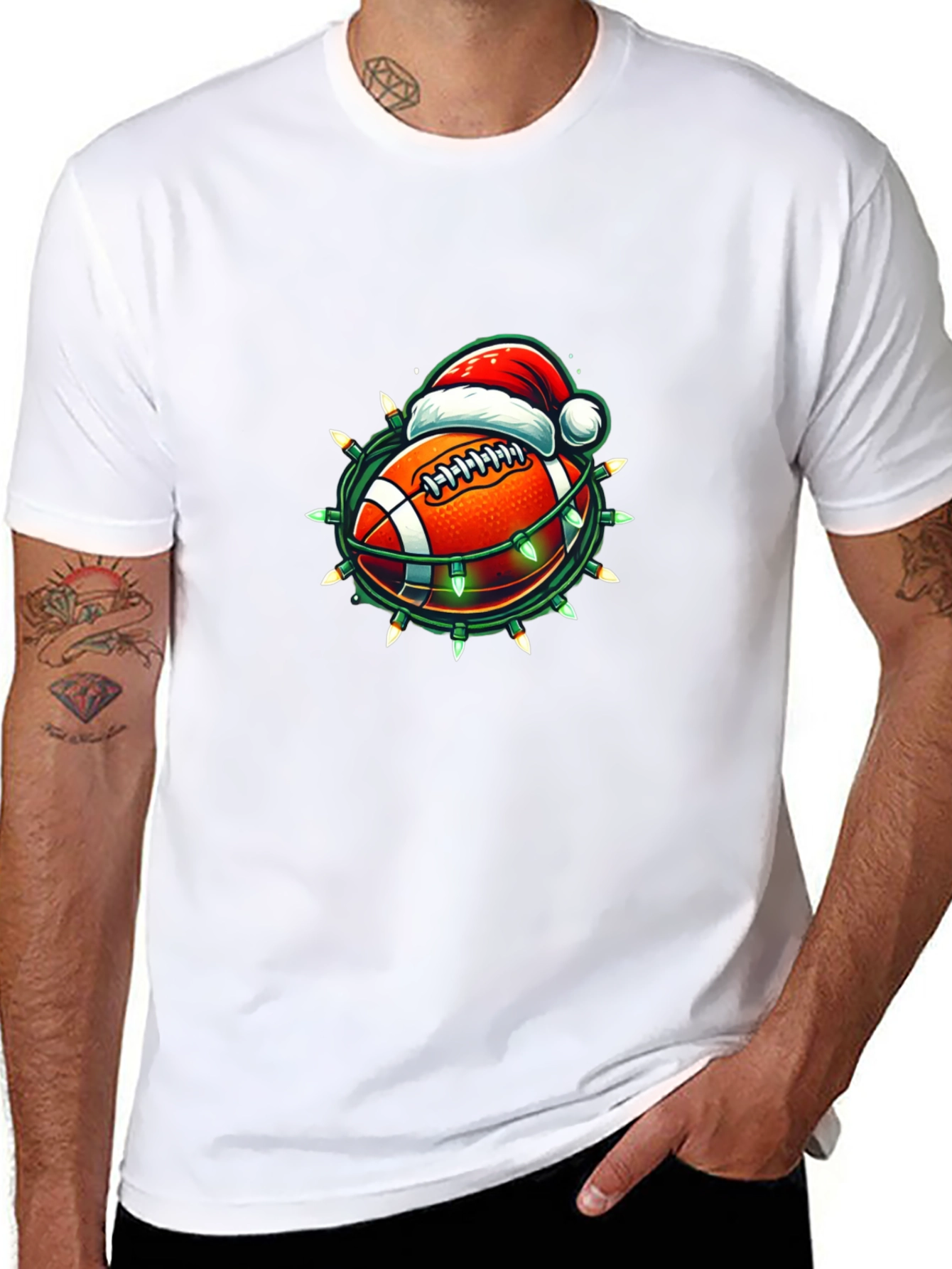 Black Festive Football T-Shirt view 8