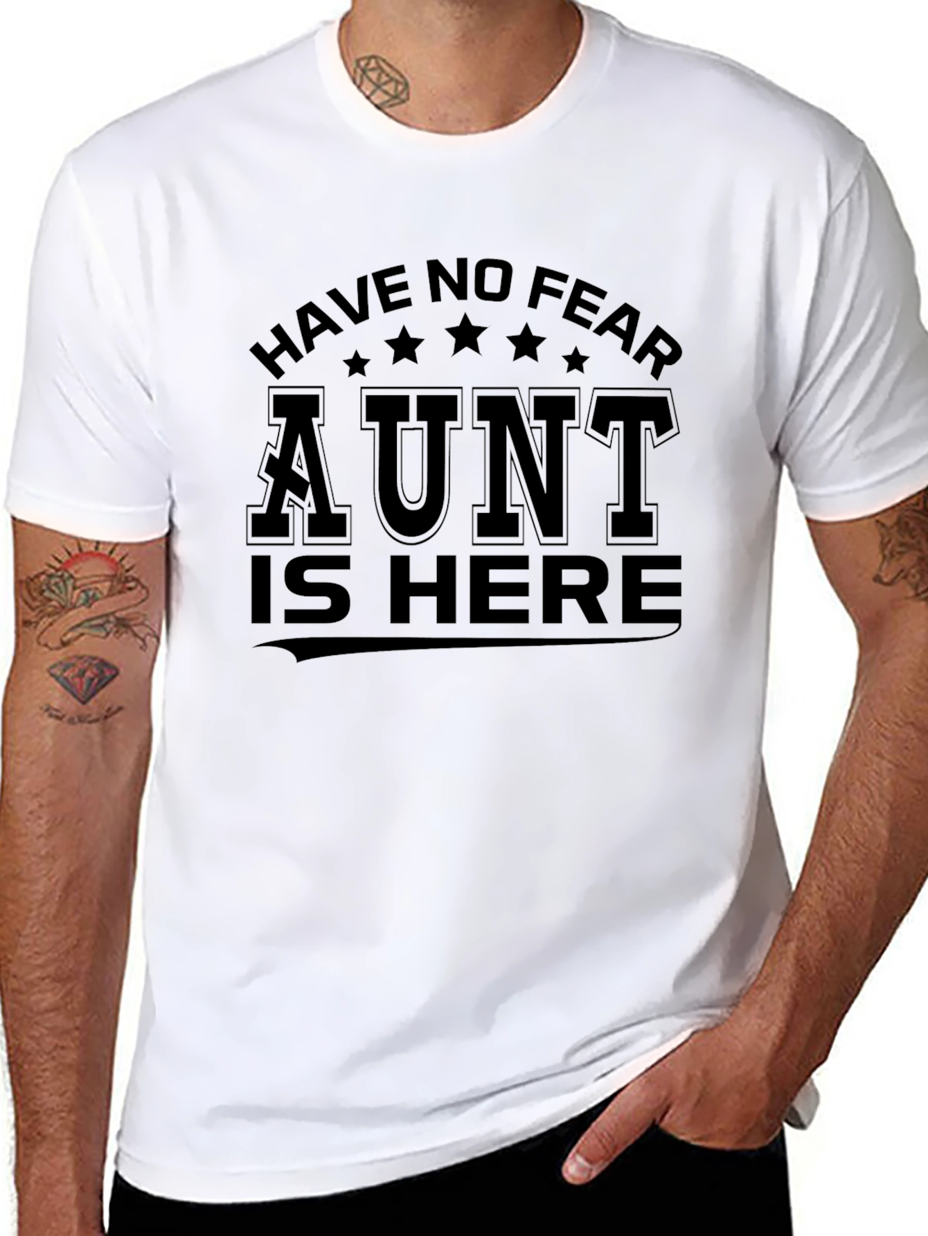 Black Have No Fear Aunt Is Here Funny T-Shirt view 8