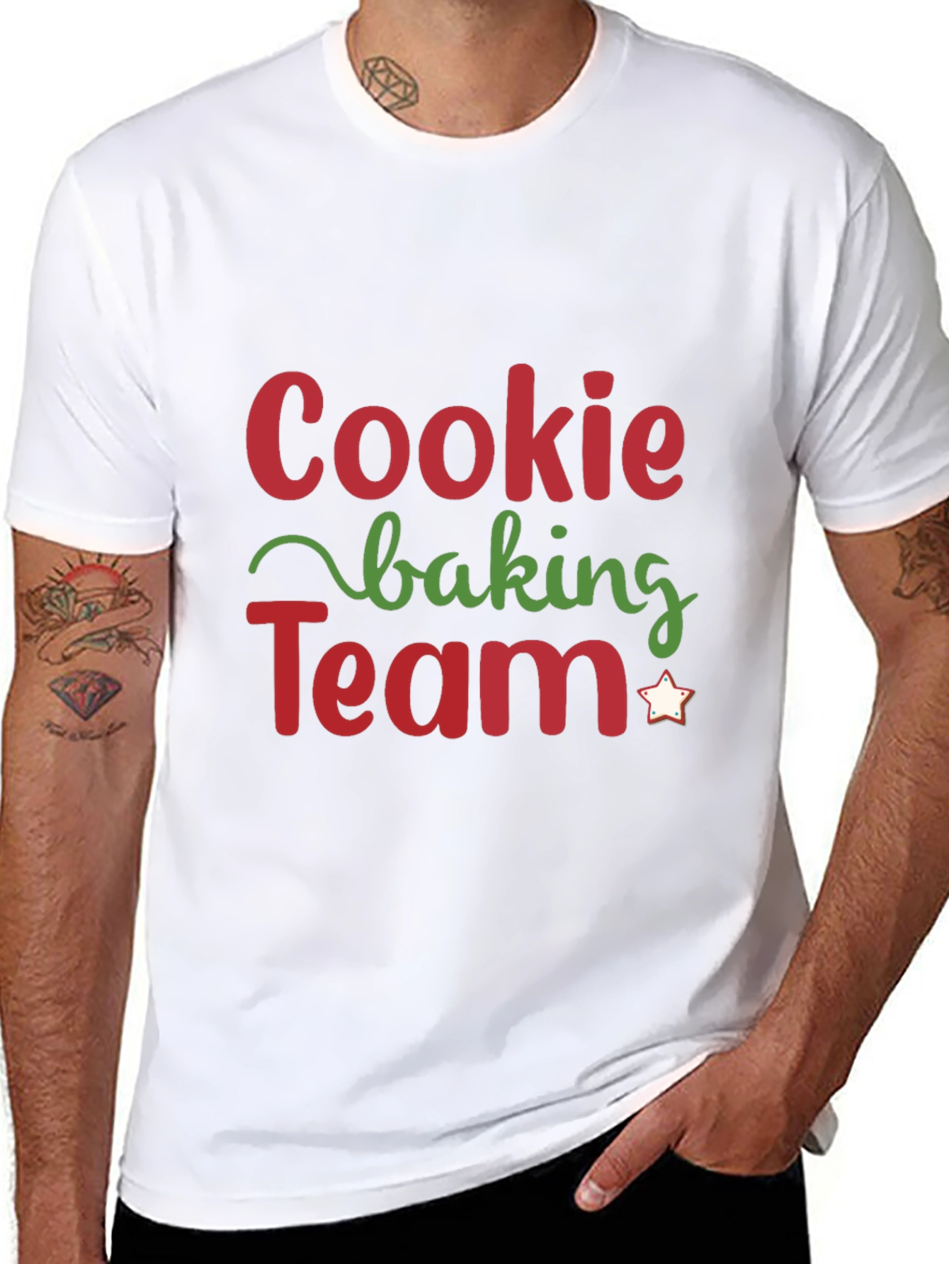 Black Cookie Baking Team Holiday T-Shirt view 8