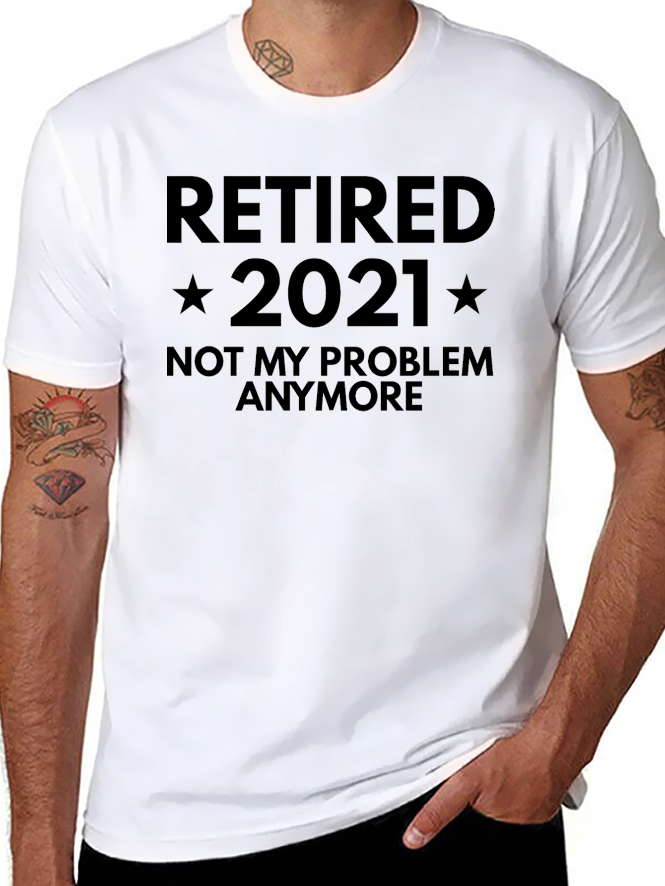 Black Retired 2021 T-Shirt - No More Problems! view 8