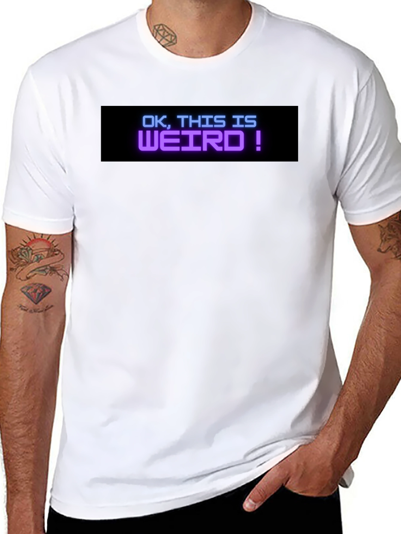 Black OK, This Is Weird! Graphic Tee - Black view 8