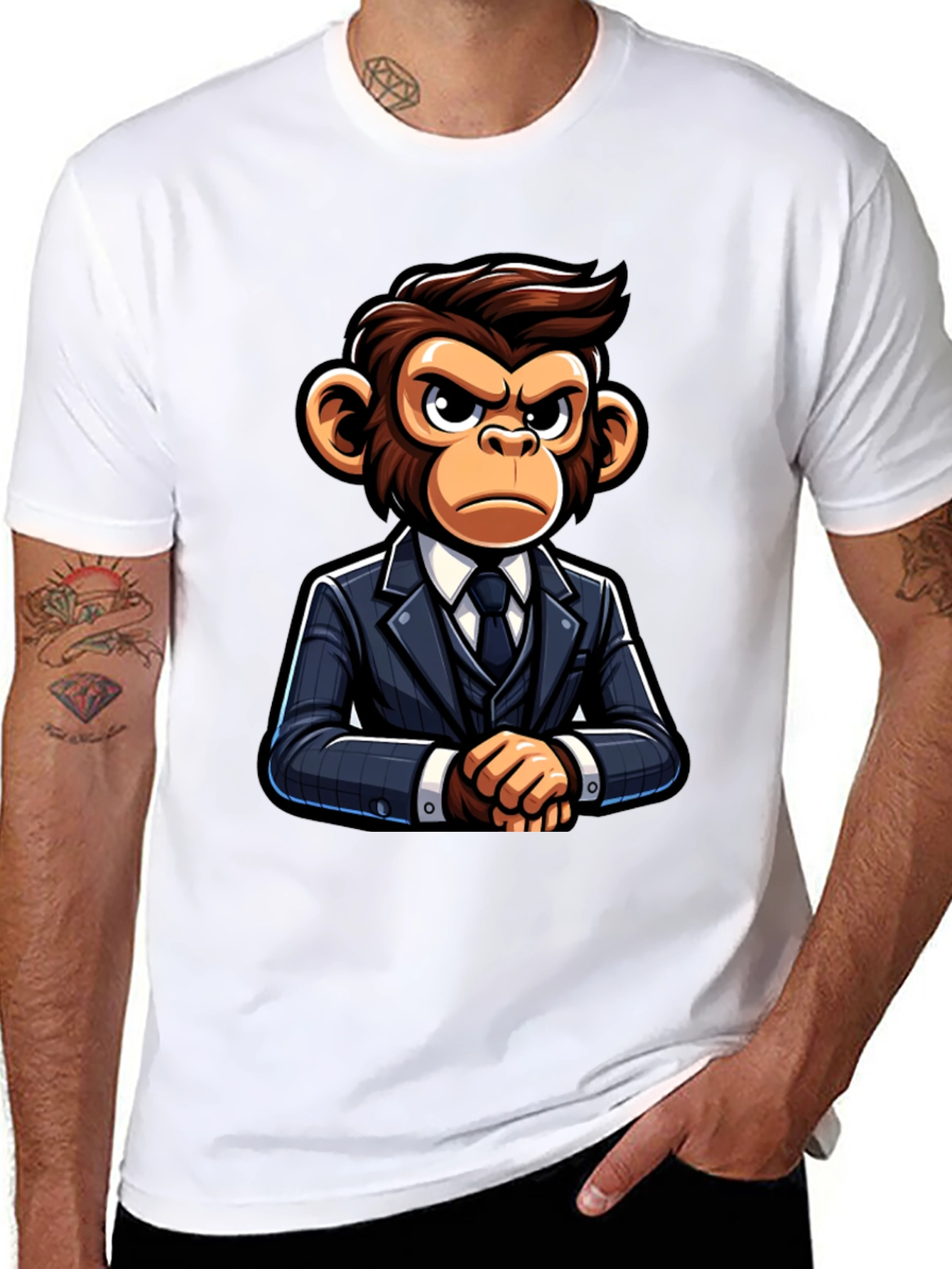 Black Monkey Business T-Shirt - Serious Ape Style view 8