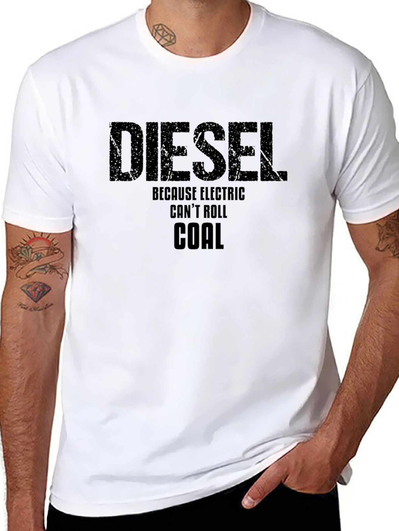 Black Diesel Because Electric Can't Roll Coal T-Shirt view 8