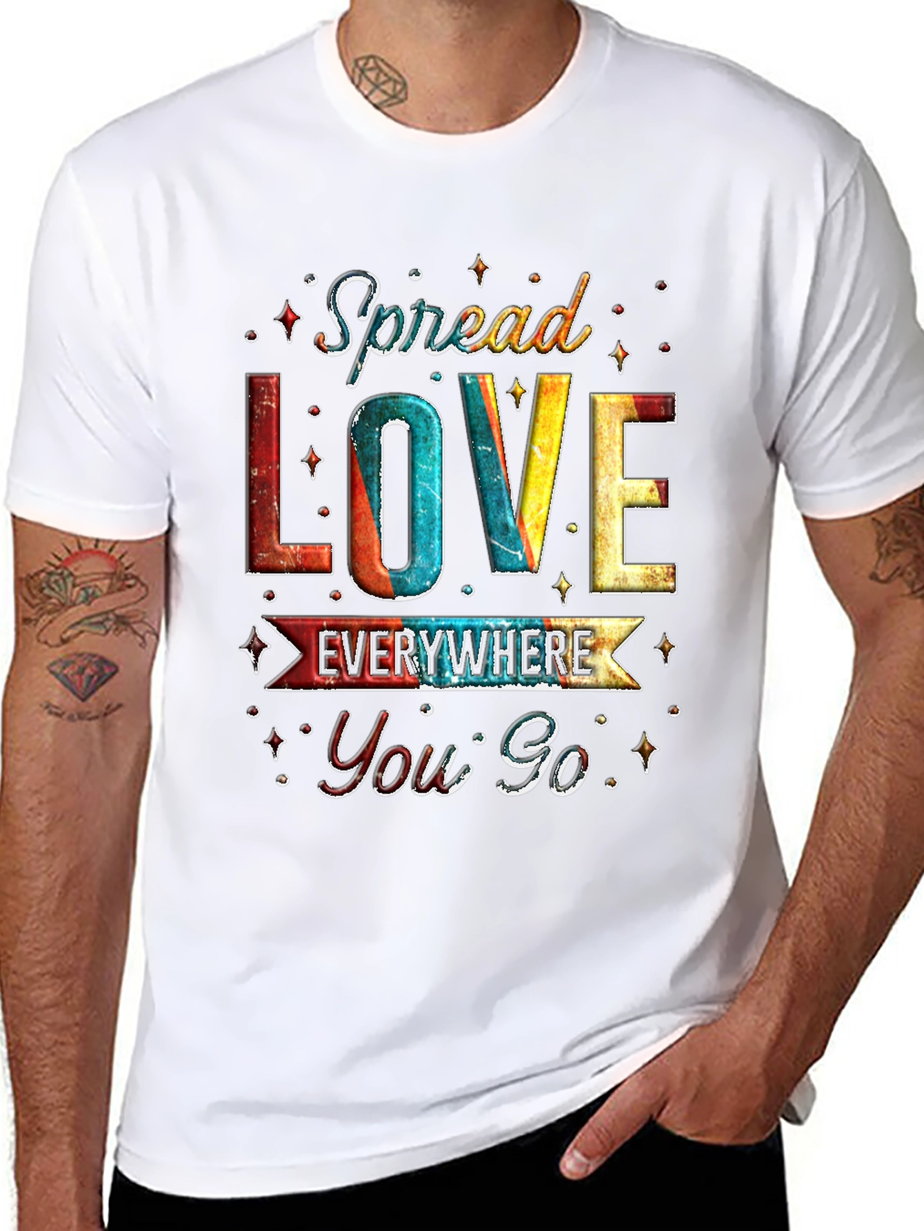Black Spread Love Everywhere Graphic Tee view 8