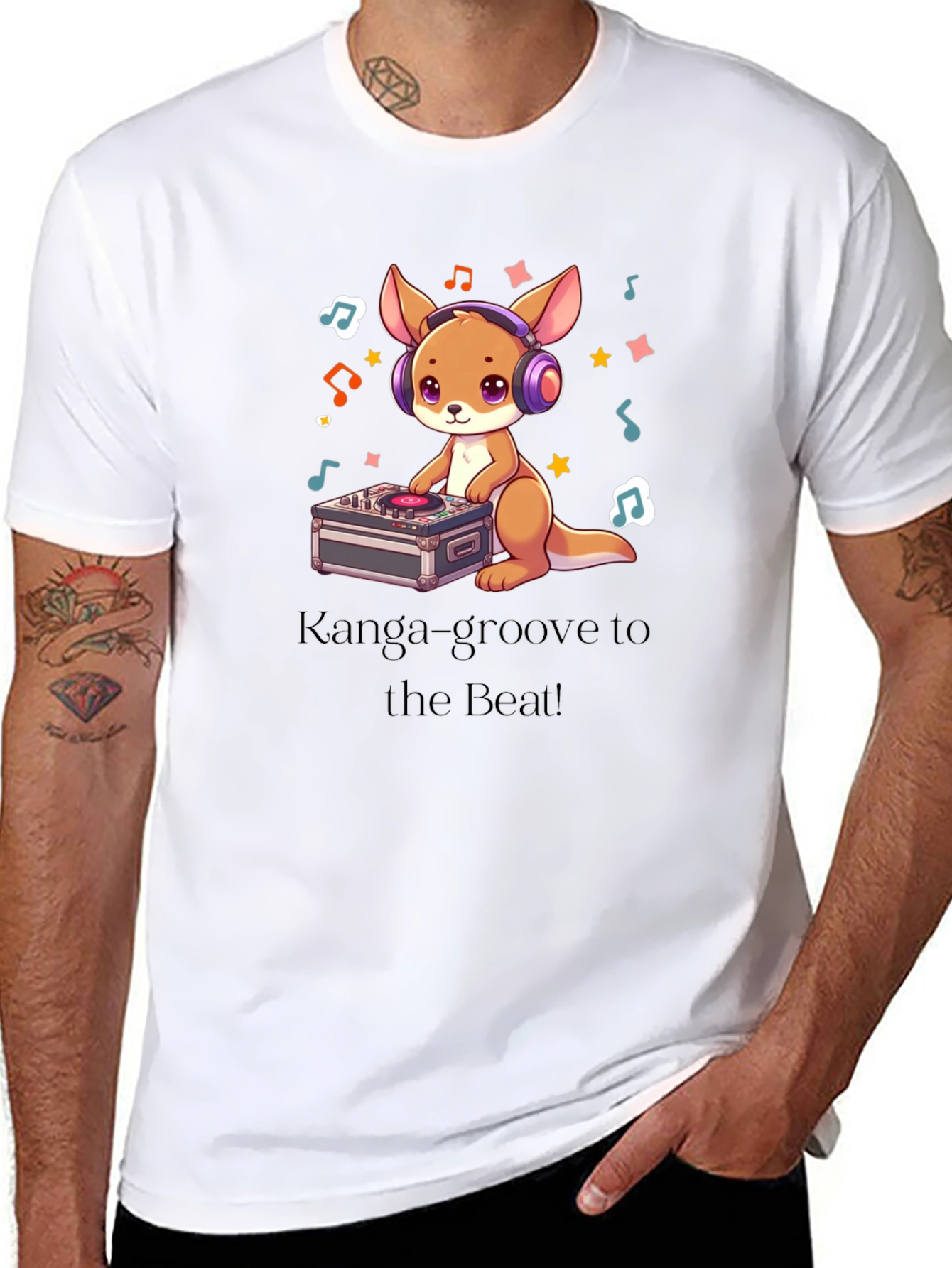 Black DJ Kangaroo T-Shirt - Groove to the Beat! view 8