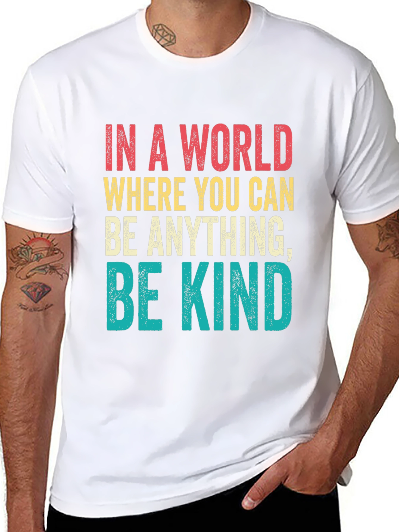Black Be Kind T-Shirt - Inspirational Graphic Tee view 8