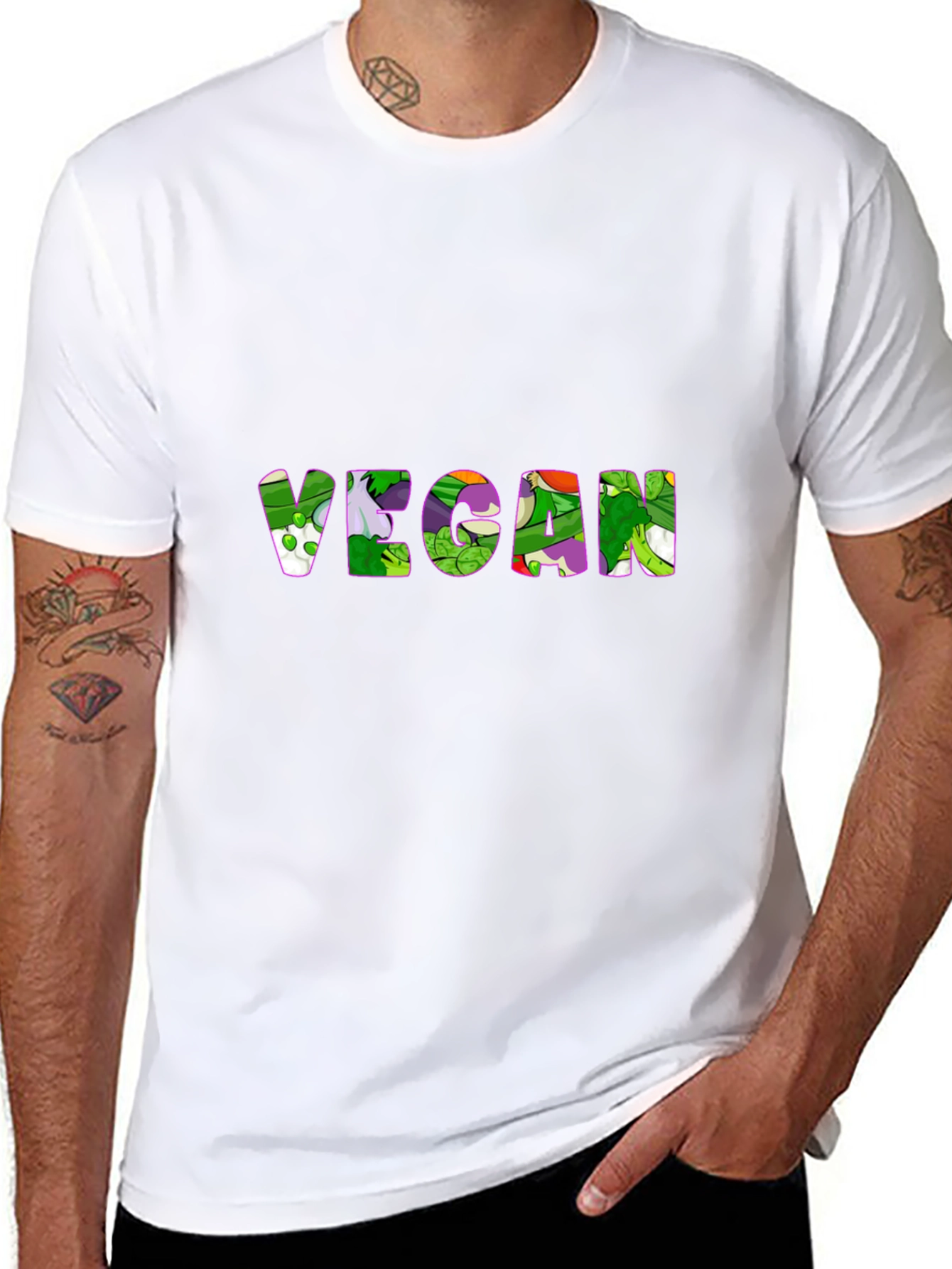 Black Vegan T-Shirt - Plant Based Lifestyle Tee view 8