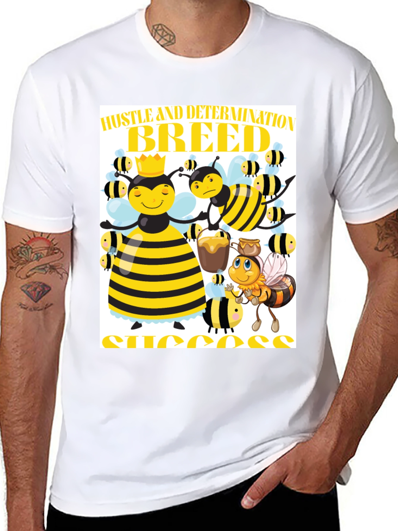 Black Hustle and Determination Breed Success T-Shirt view 8