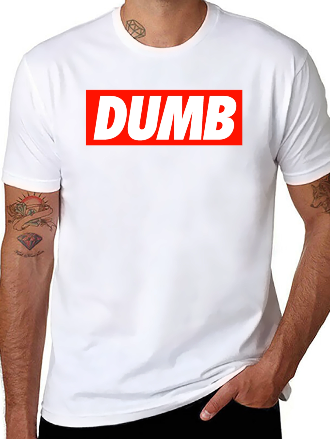 Black DUMB Graphic T-Shirt - Bold Statement Tee view 8