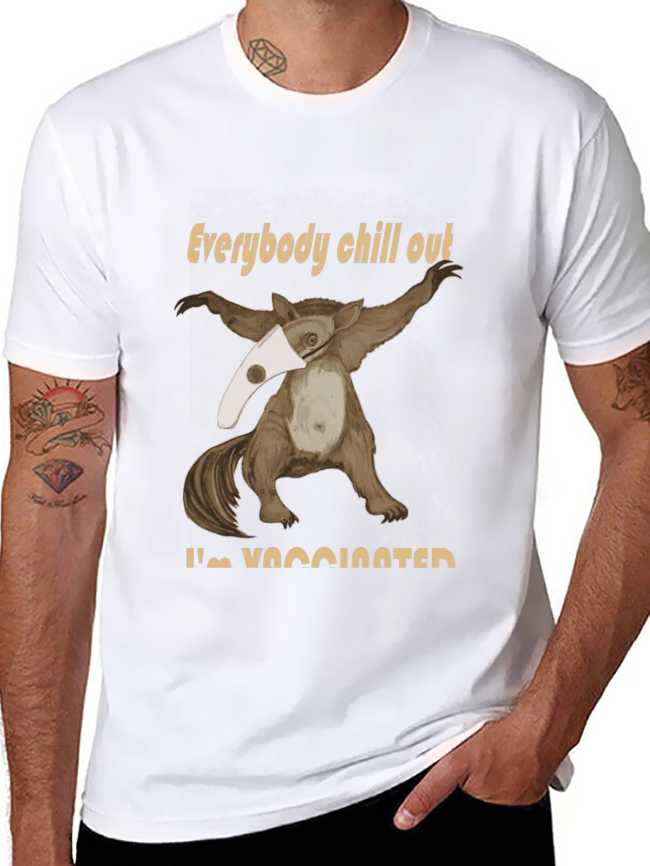 Black Funny Vaccinated Opossum T-Shirt view 8