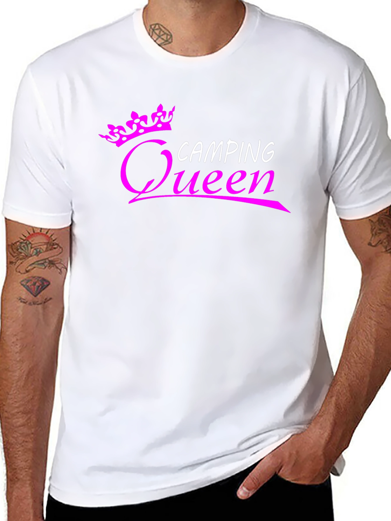 Black Camping Queen Graphic Tee - Black view 8
