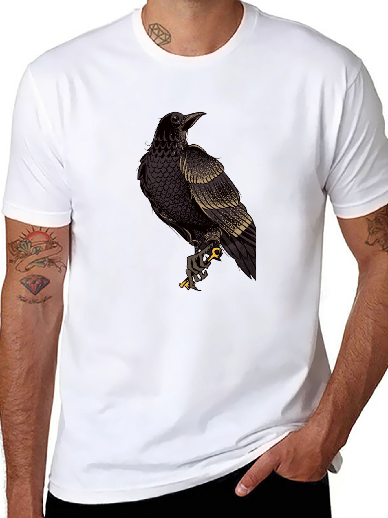 Black Raven Graphic Black T-Shirt view 8