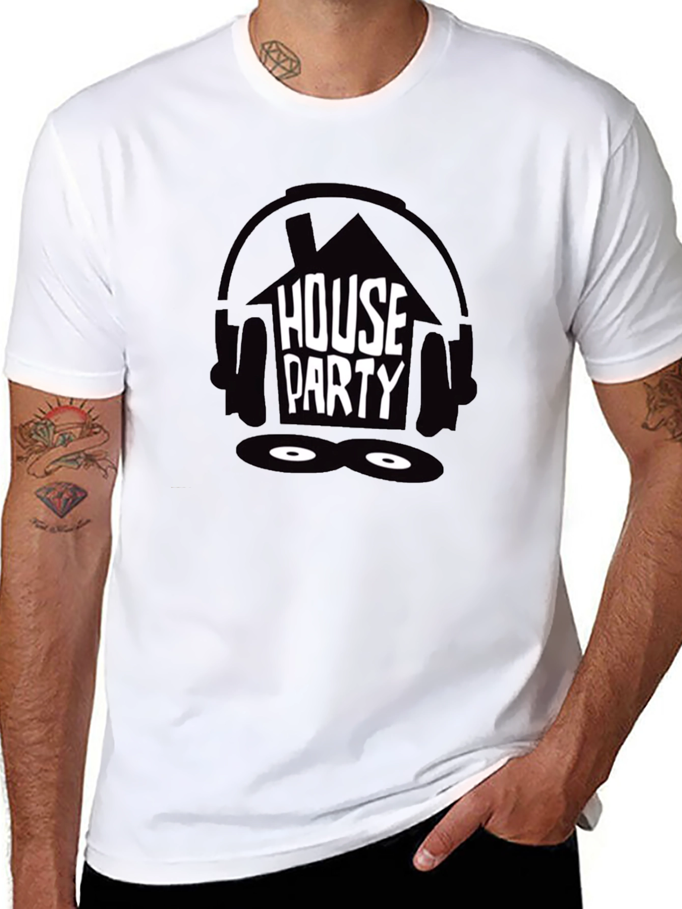 Black House Party Black Graphic Tee view 8