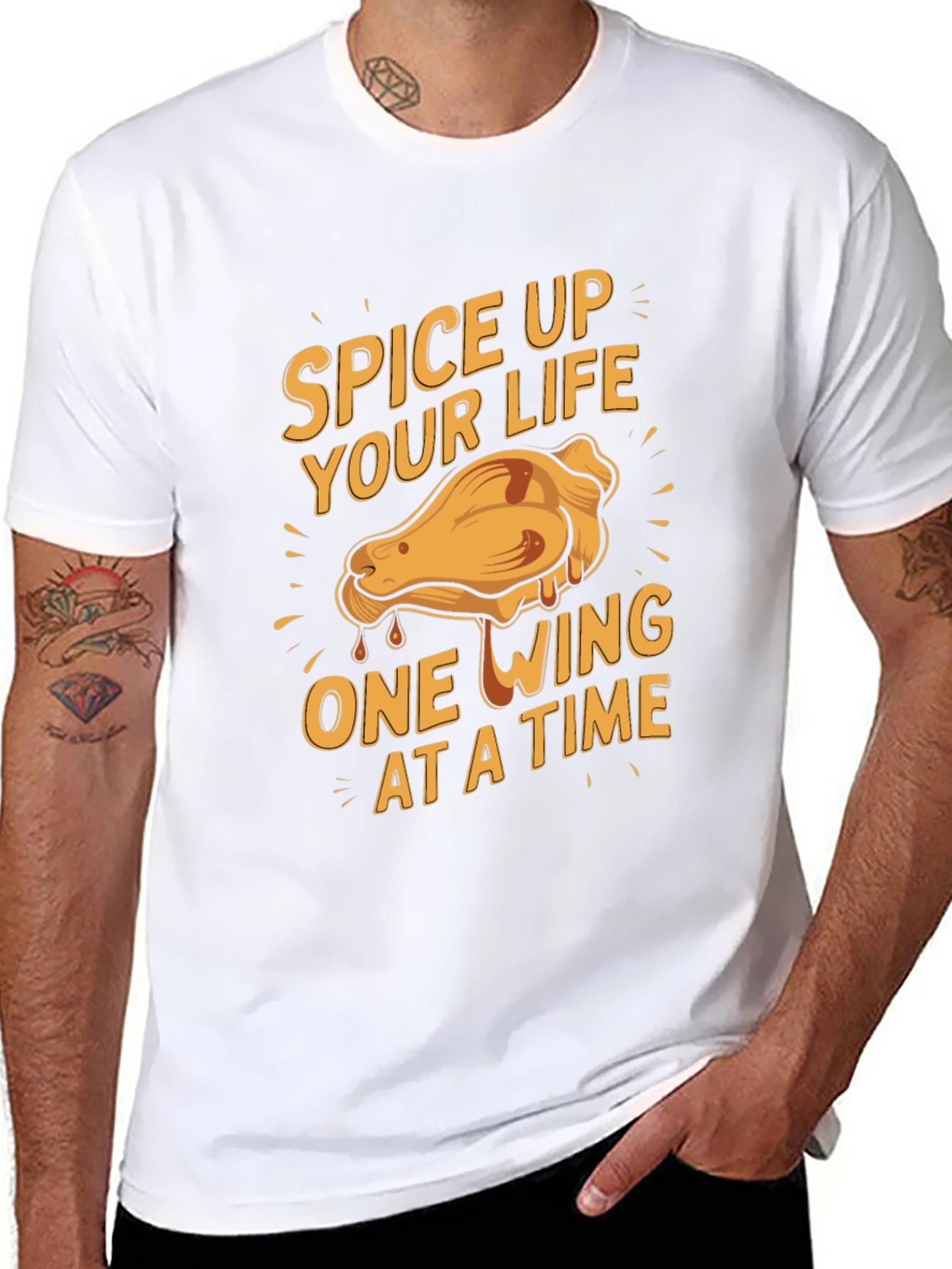 Black Spice Up Your Life Chicken Wing Graphic Tee view 8