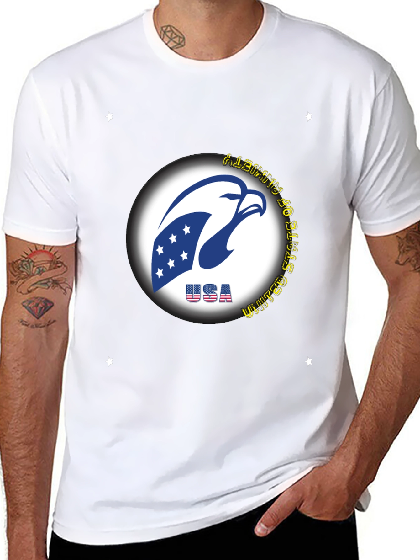 Black USA Eagle Graphic Tee - Patriotic Style view 8