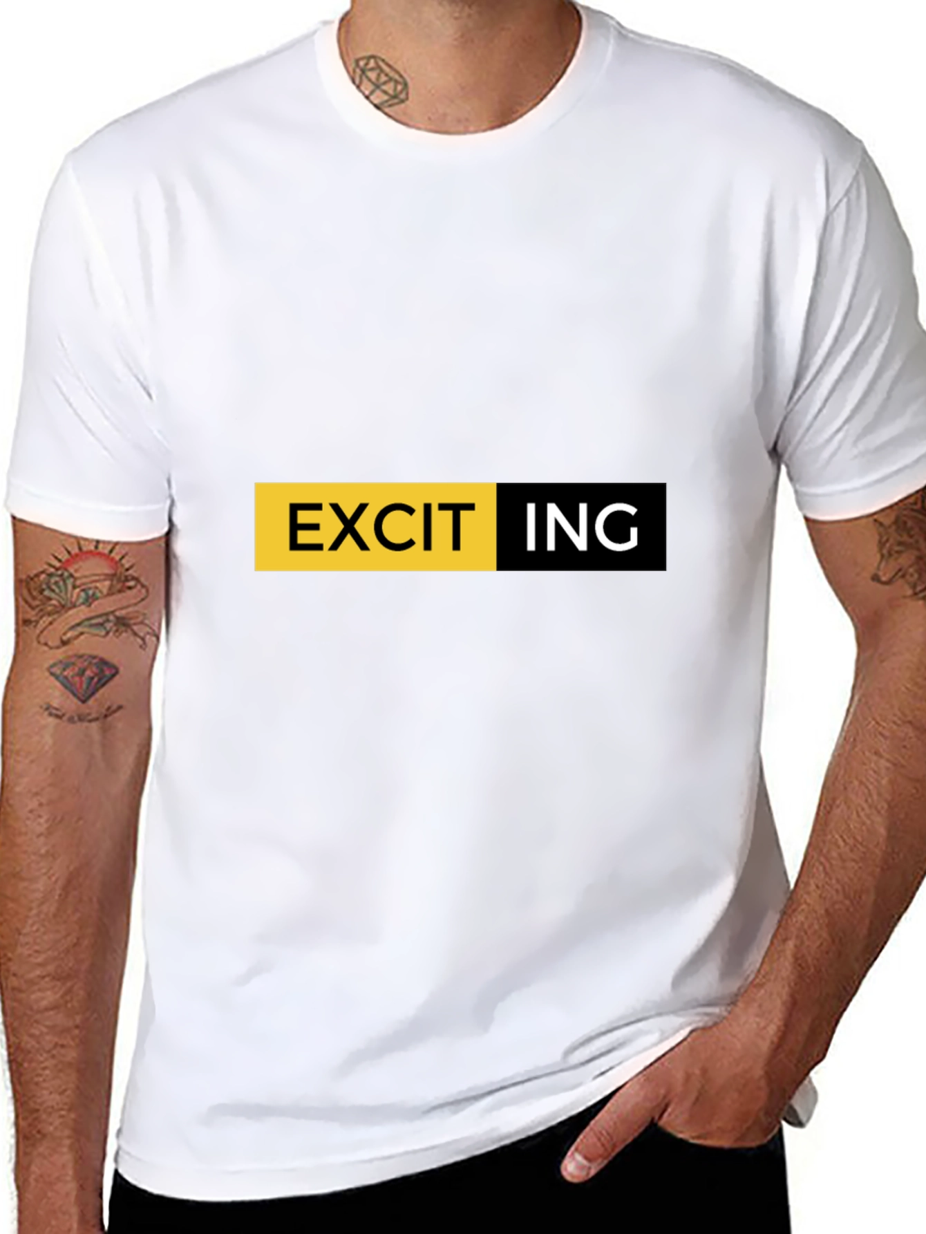 Black Exciting Graphic Print Crew Neck T-Shirt view 8
