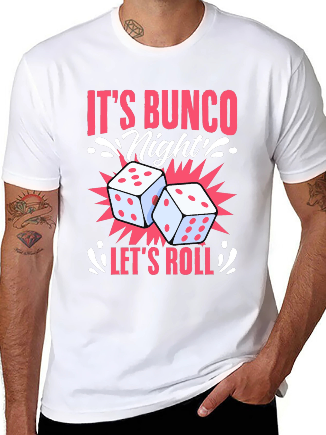 Black It's Bunco Night! Dice Graphic Tee view 8