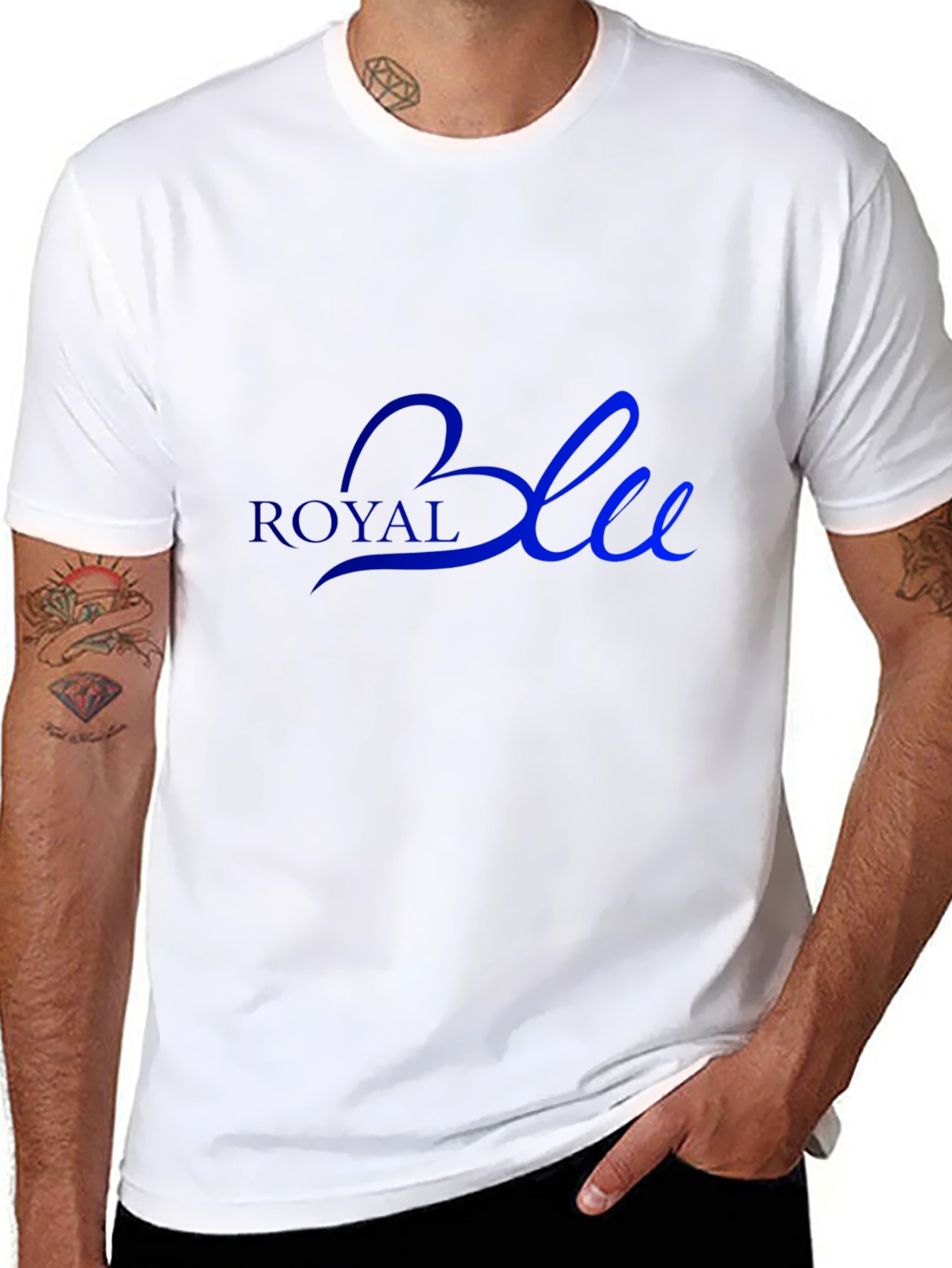 Black Royal Blue Graphic Tee - Stylish Men's T-Shirt view 8